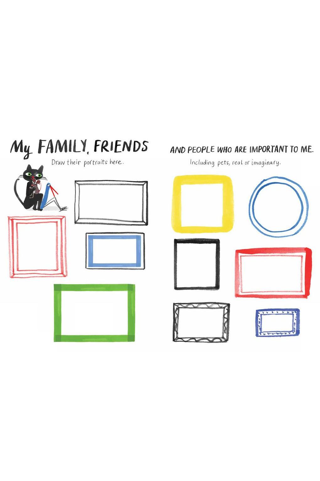 A page with spaces to draw your family and friends, and other people who are important to you.