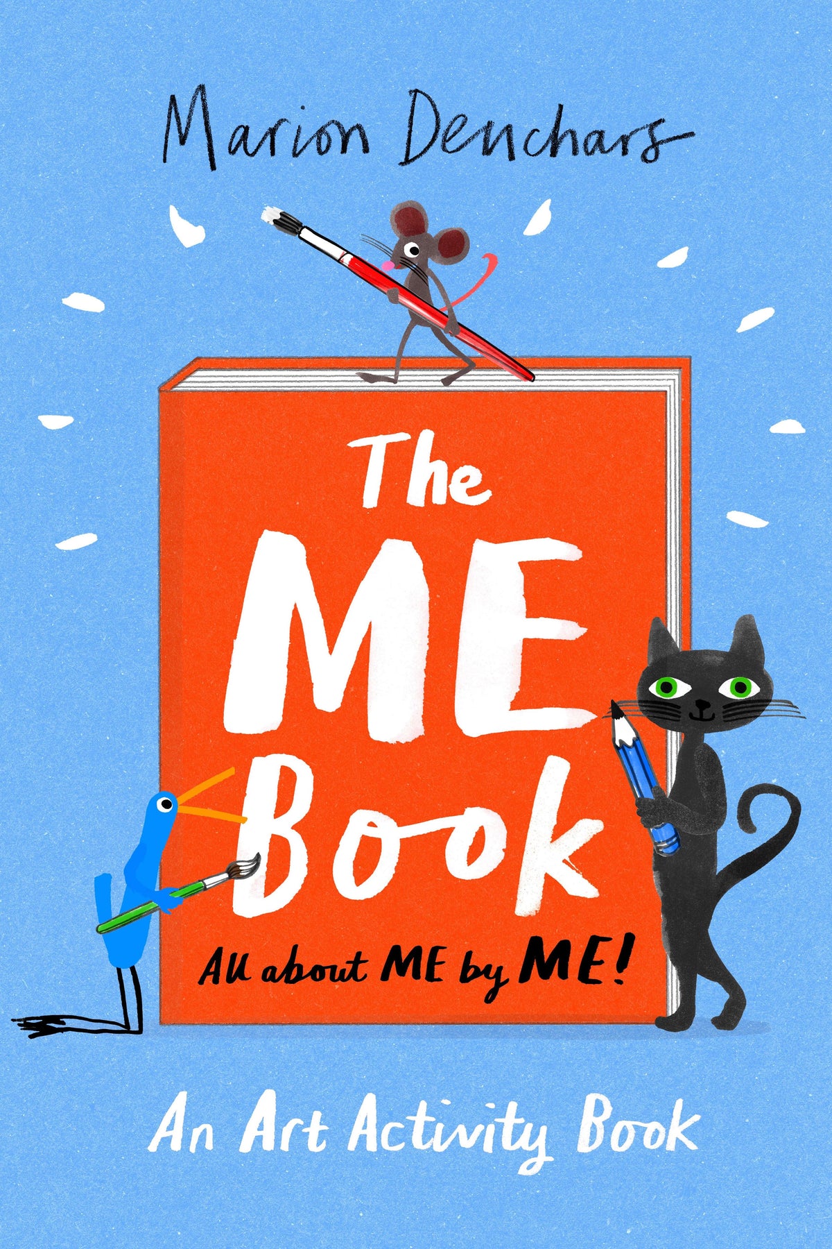 Book cover of 'The ME Book' with illustrations of a cat, mouse, and bird on a blue background.