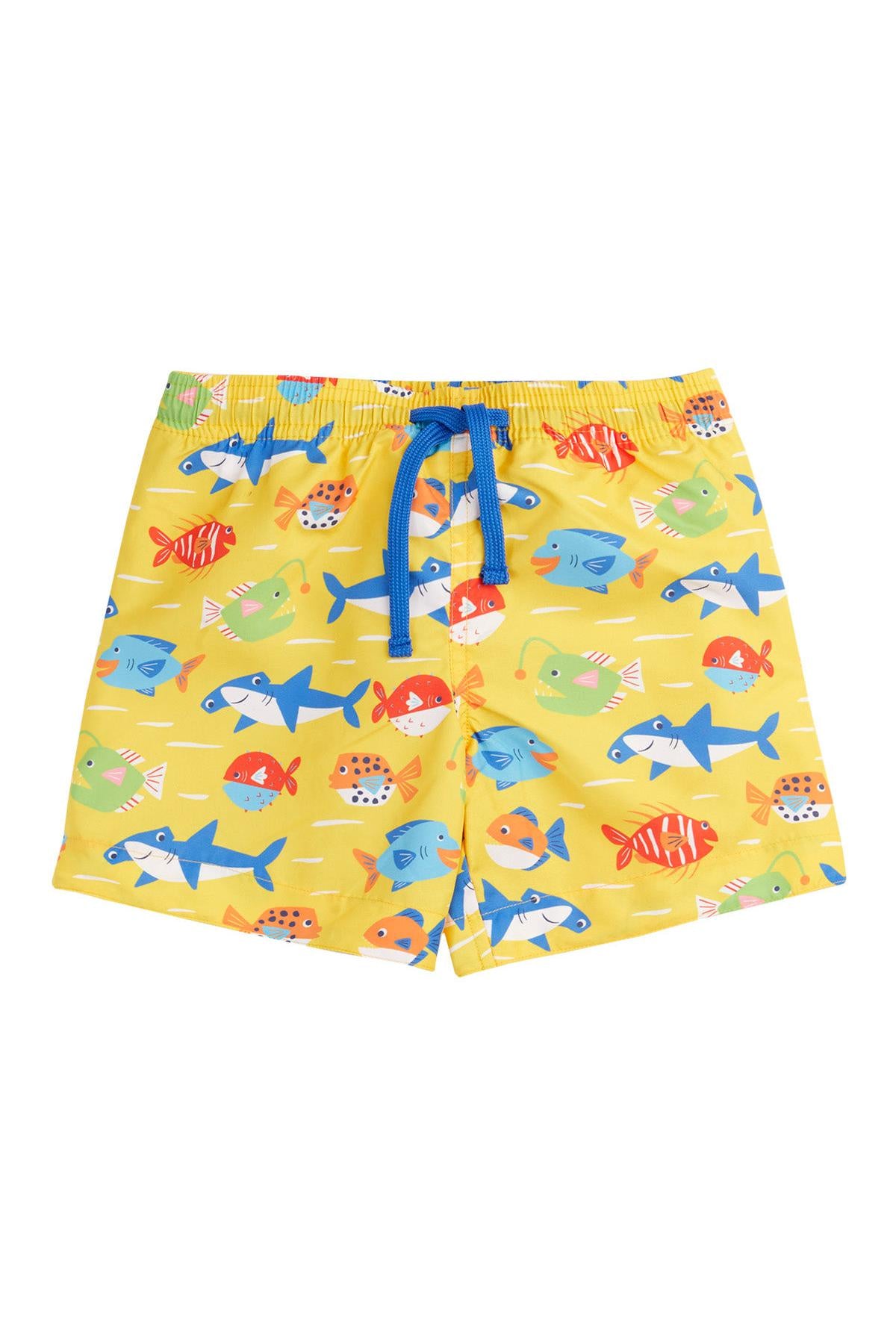 Frugi Boscastle Board Shorts in Funny Fish Junior