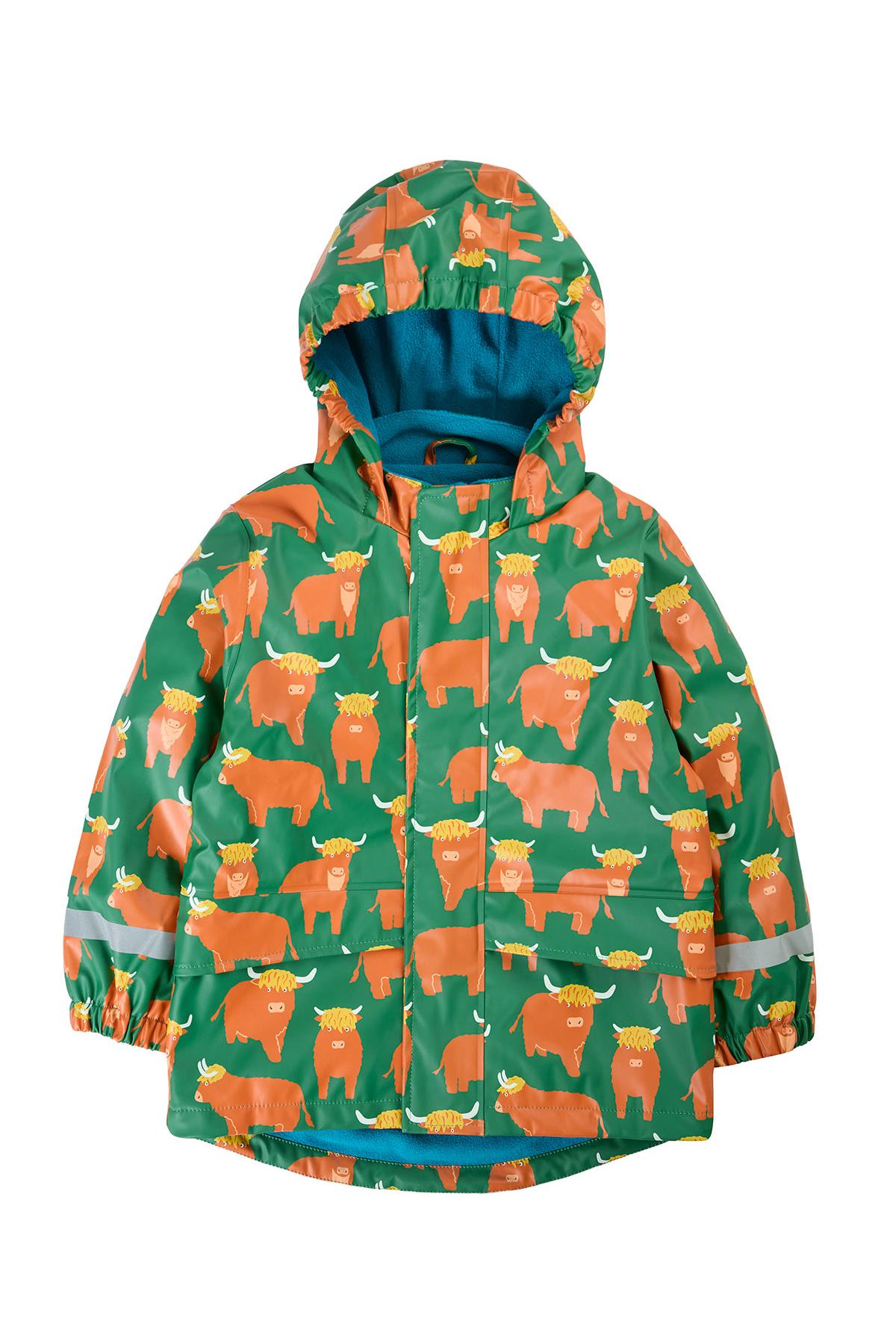 Frugi Printed Puddle Buster Coat in Highland Grazing