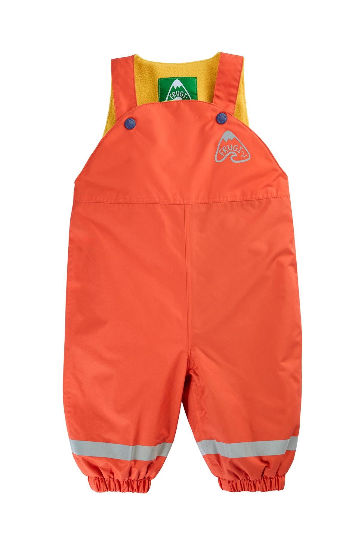 Frugi Little Waterproof Dungarees in Fire