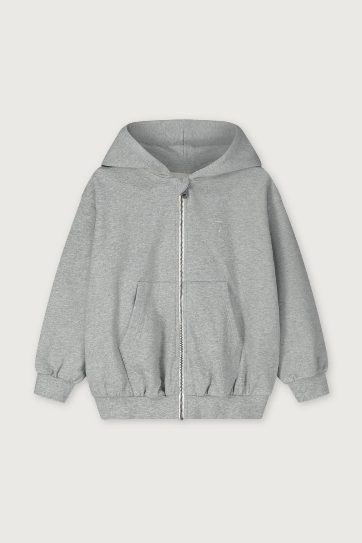 Gray hoodie on a light gray background