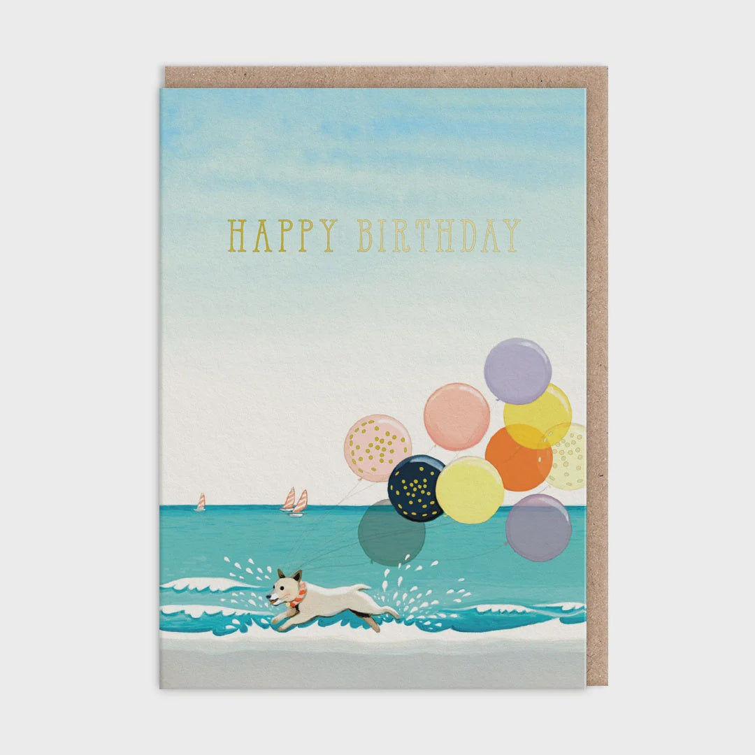 Ohh Deer Dog and Balloons Greeting card