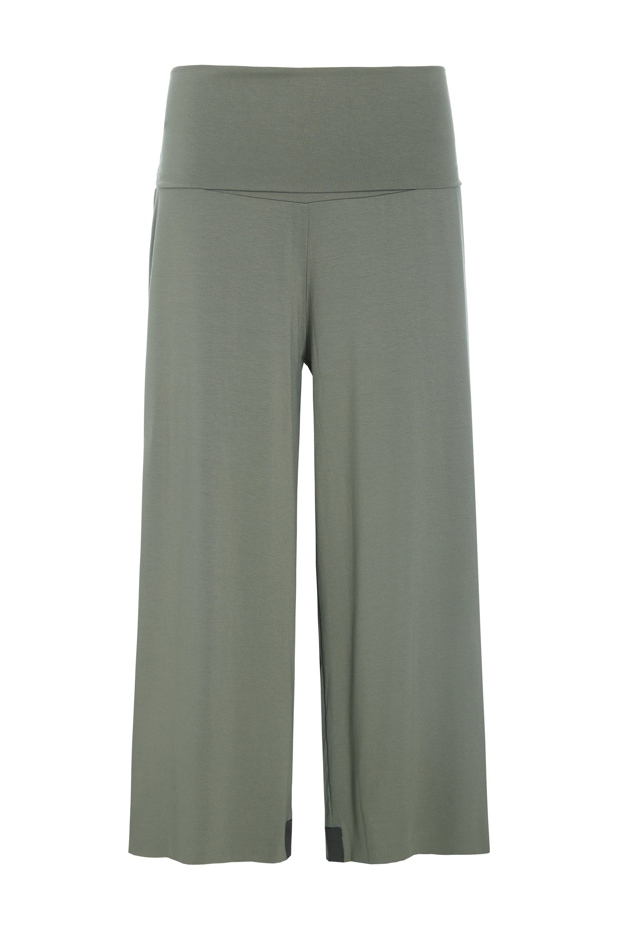Henriette Steffensen Dusty Green Fold Down Waist 3/4 Pants