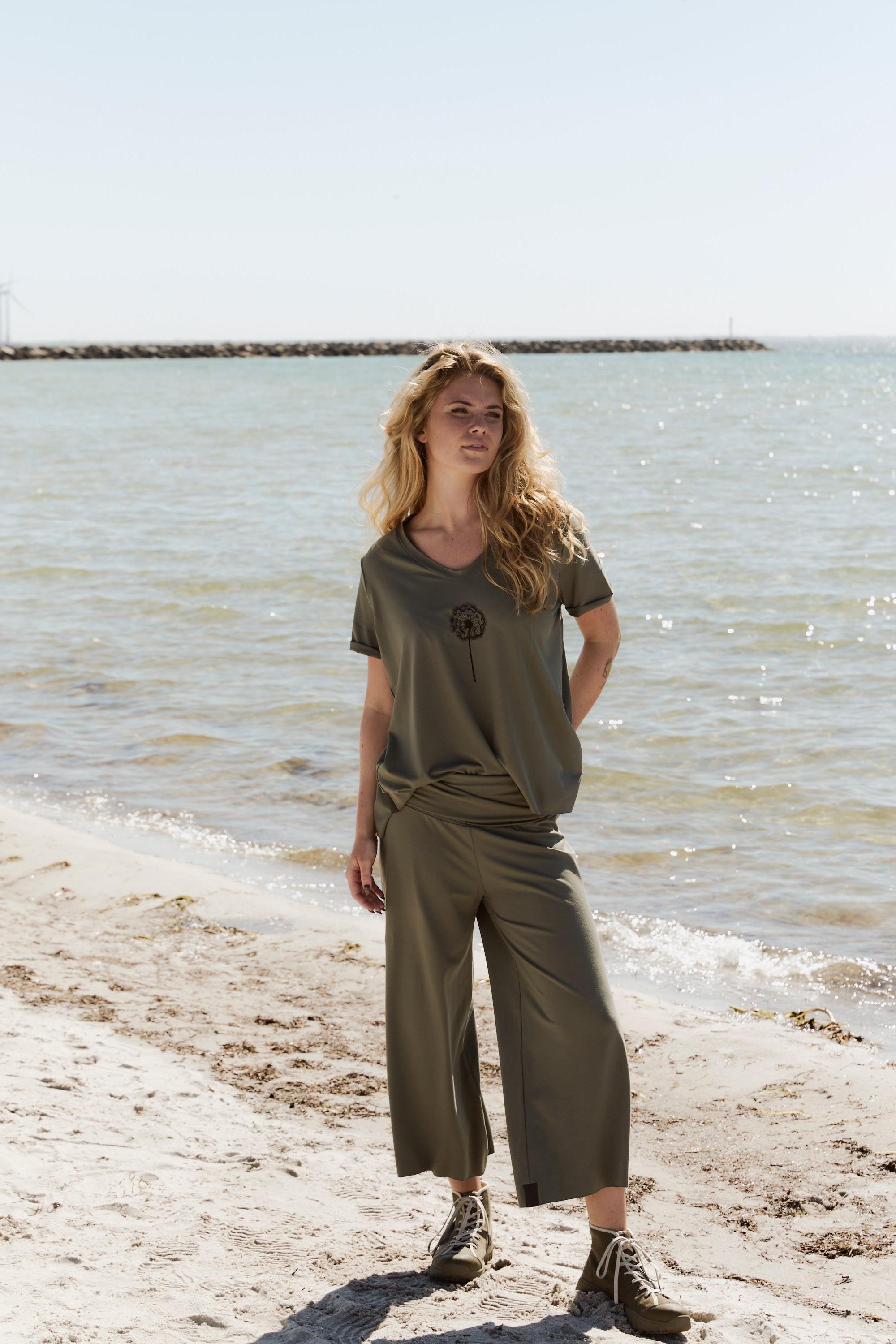 Henriette Steffensen Dusty Green Fold Down Waist 3/4 Pants