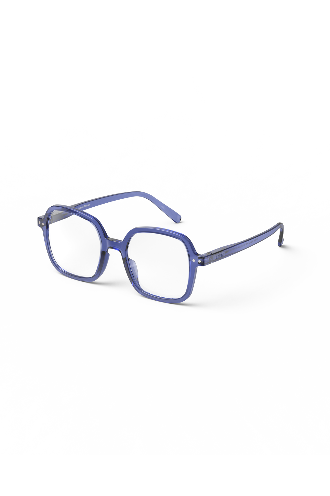 Izipizi blue office shape readers glasses on a white background