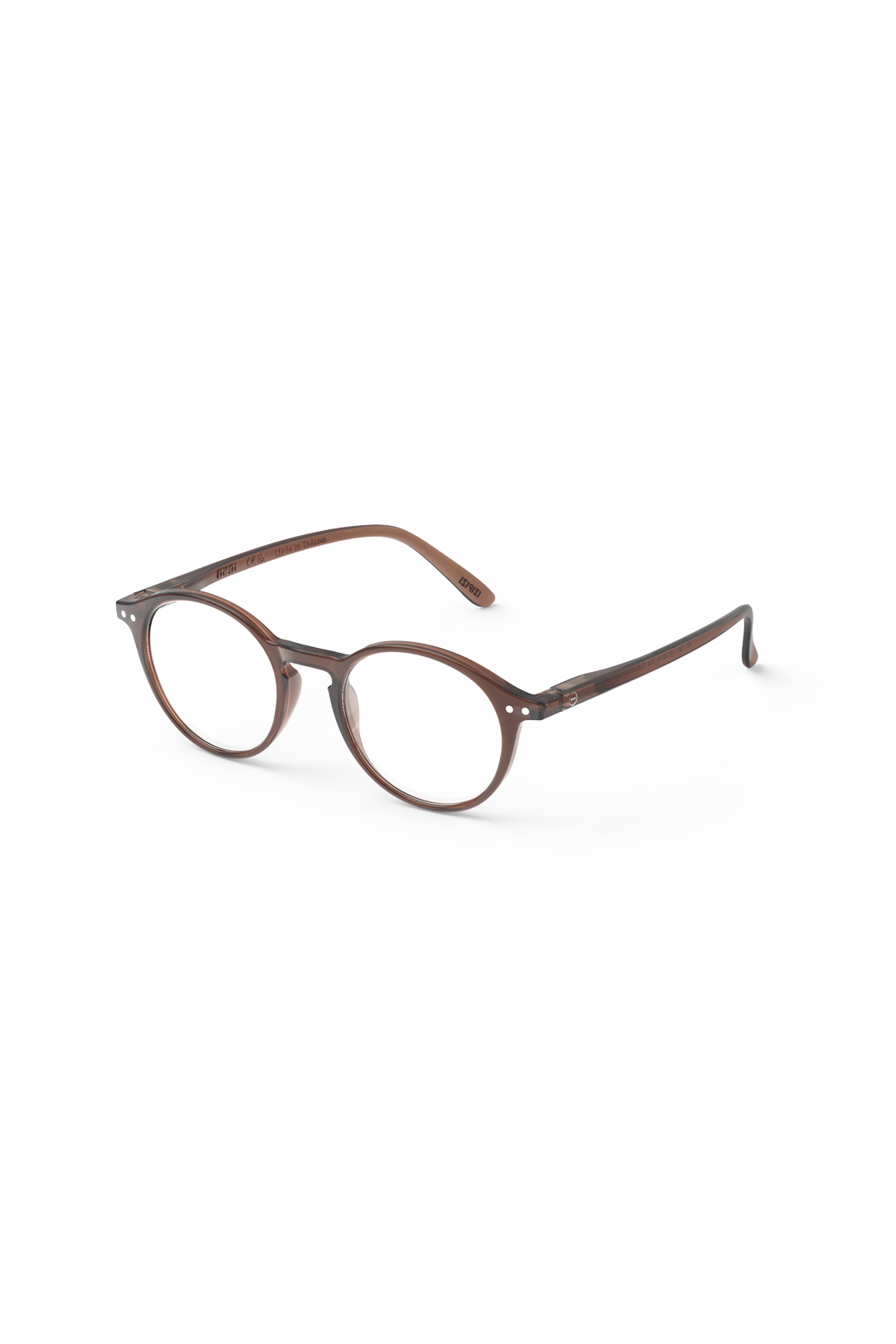 Izipizi round reading glasses in dark espresso brown frame