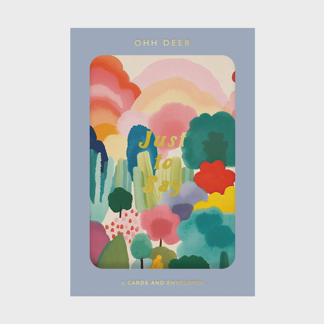 Ohh Deer Just To Say Thinking of You  Colourful Forest Card Set (6 Cards)