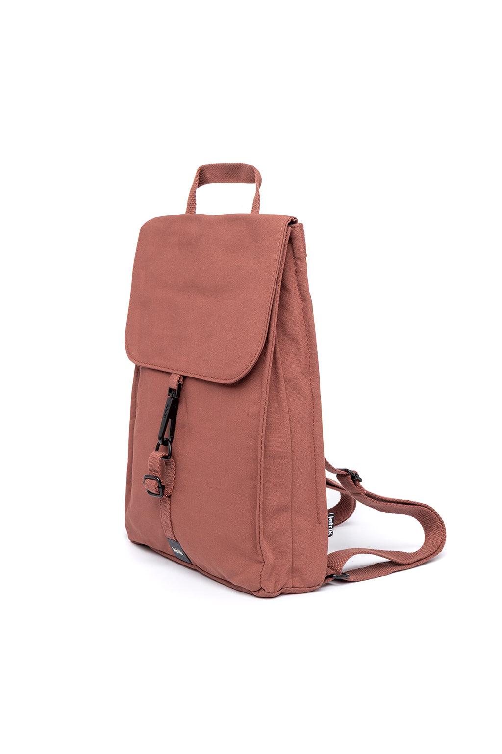 Brown backpack on a white background