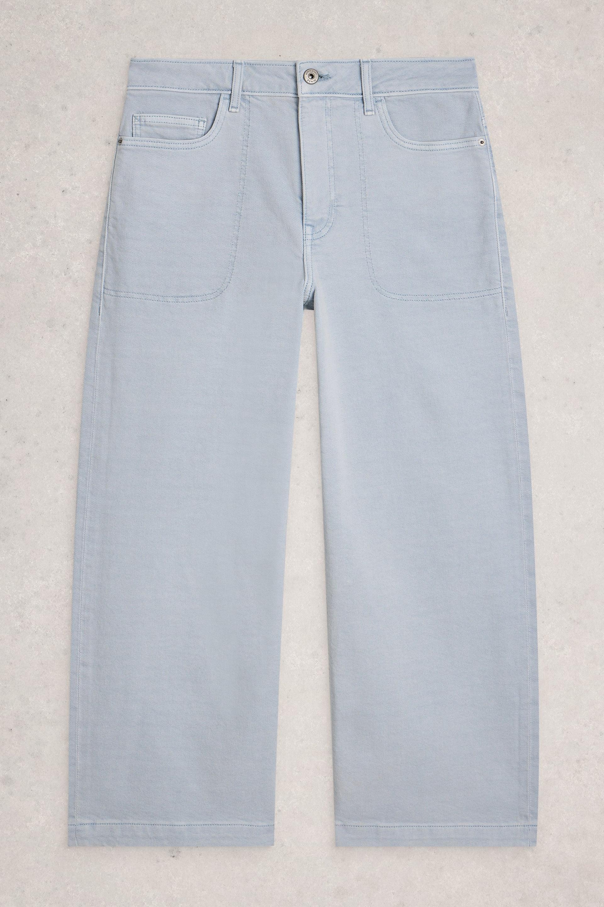 White Stuff Tia Wide Leg Crop Light Blue Jean