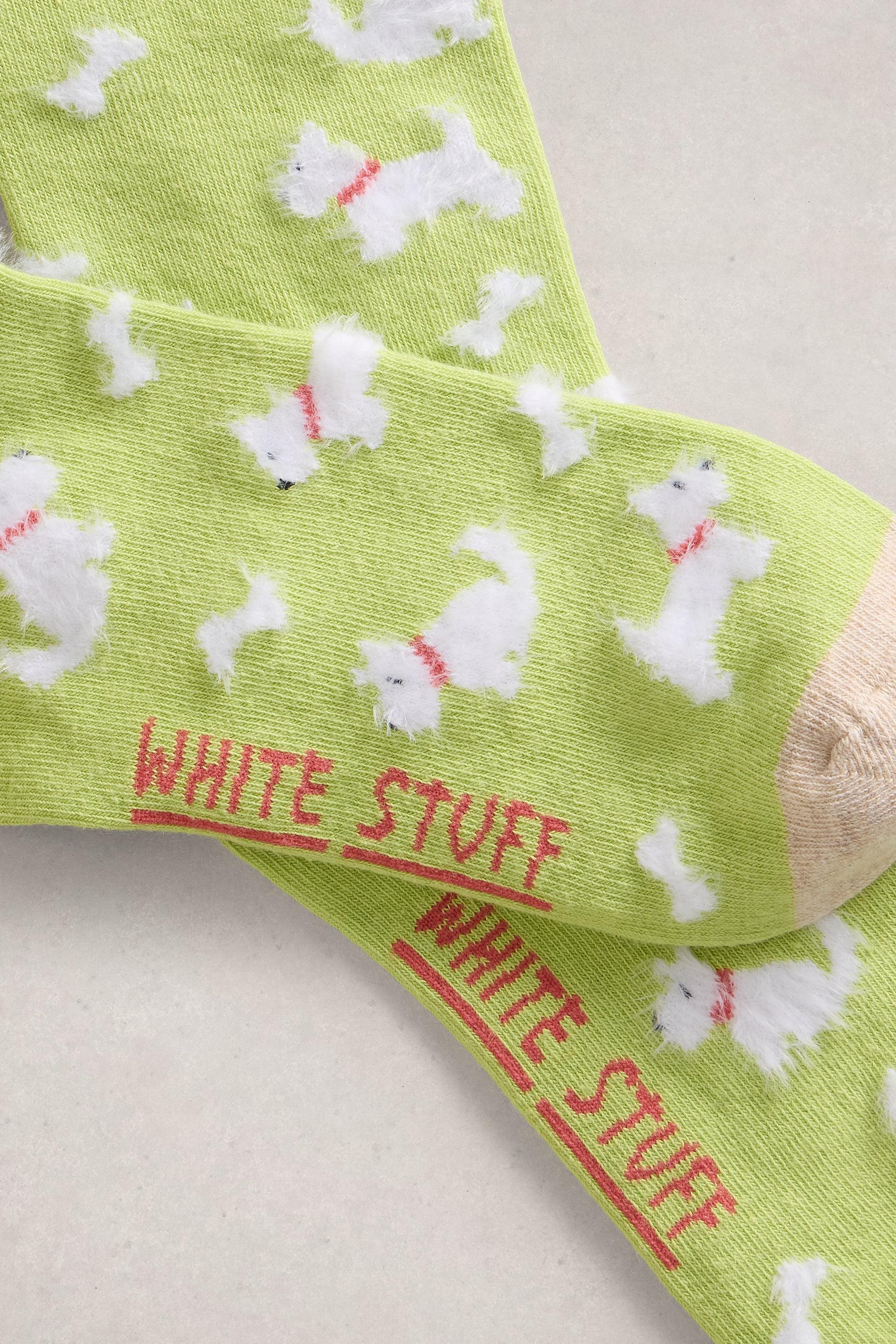 White Stuff Fluffy Dog Ankle Socks