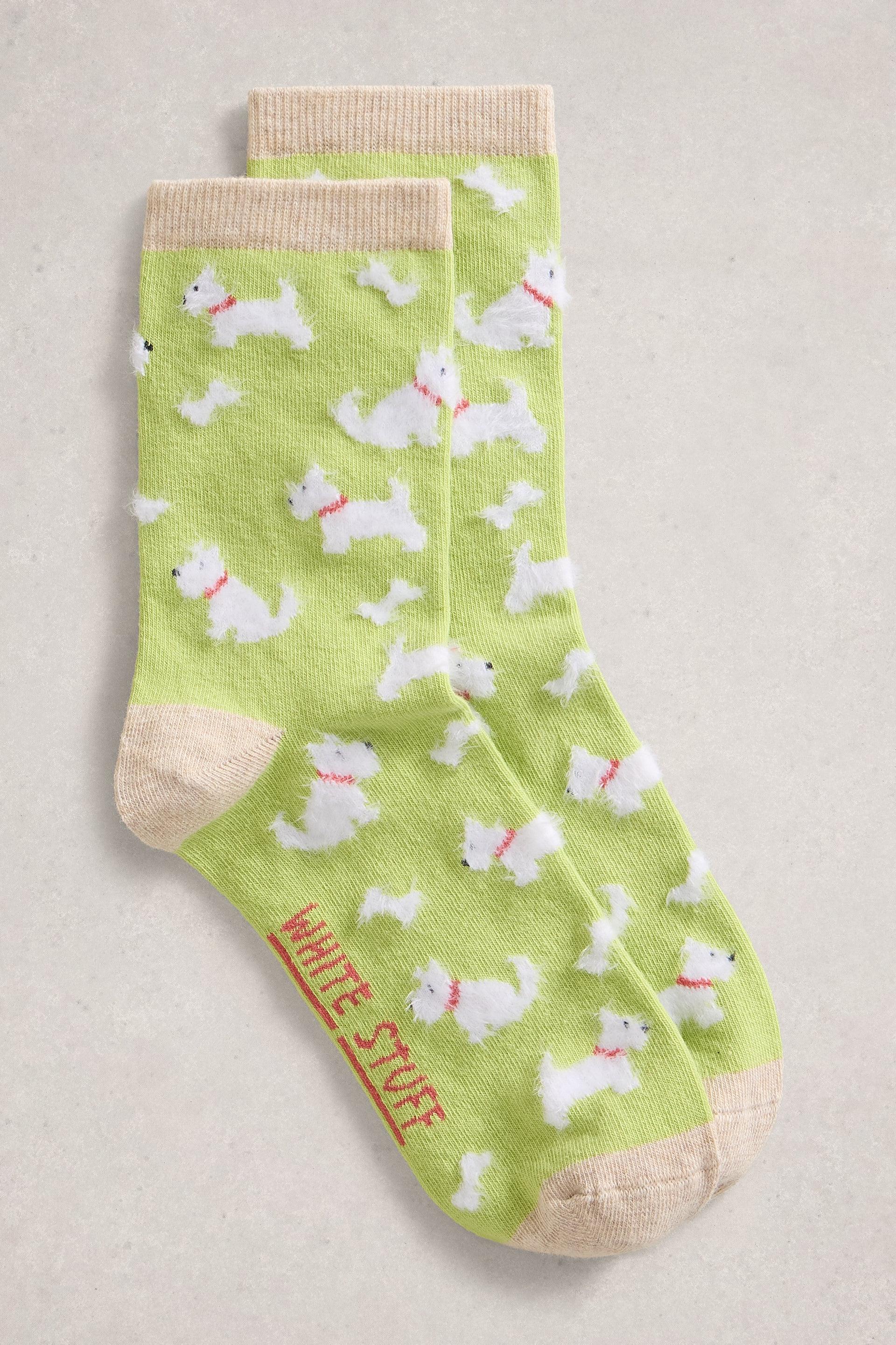 White Stuff Fluffy Dog Ankle Socks