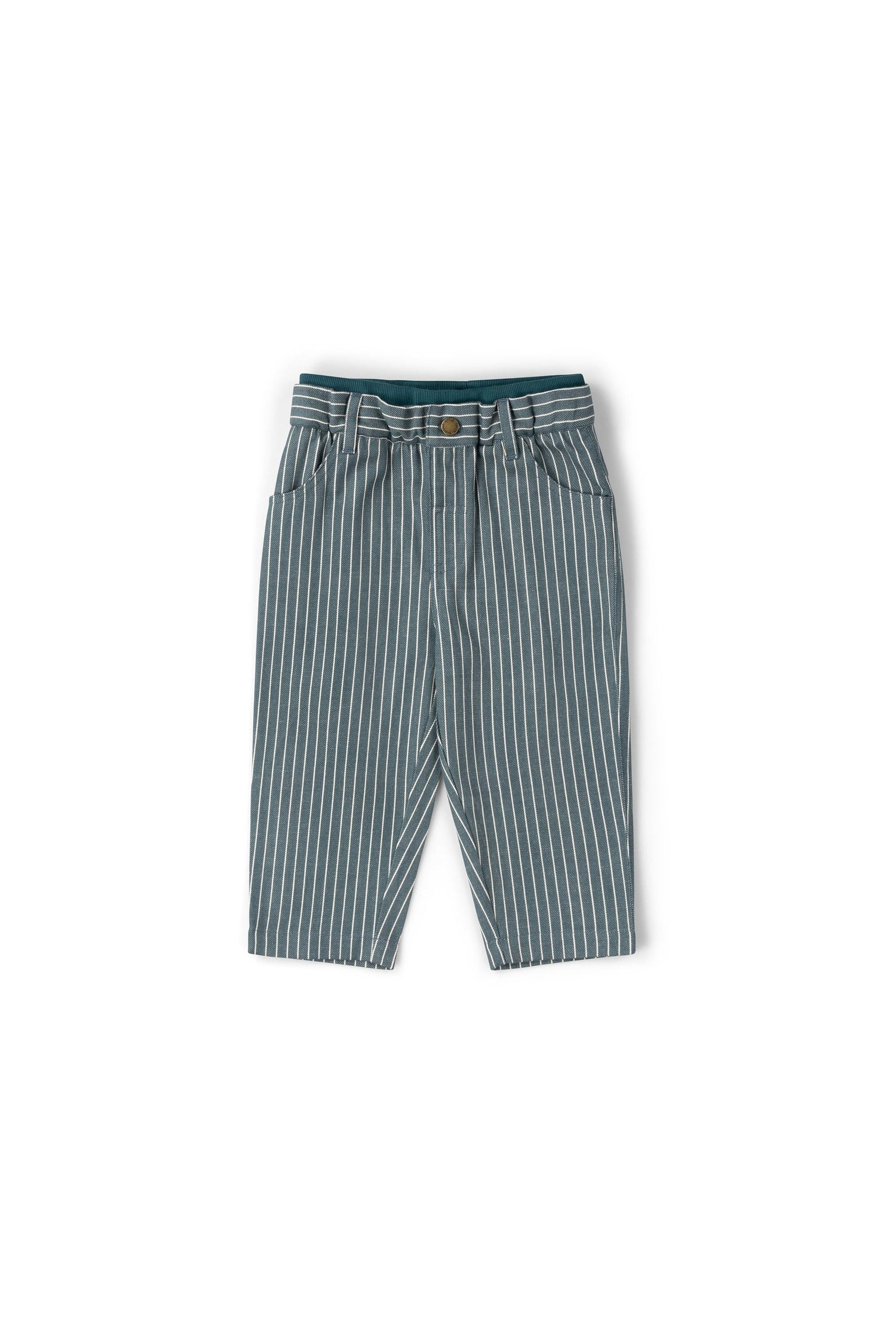 Striped kids pants with on a white background
