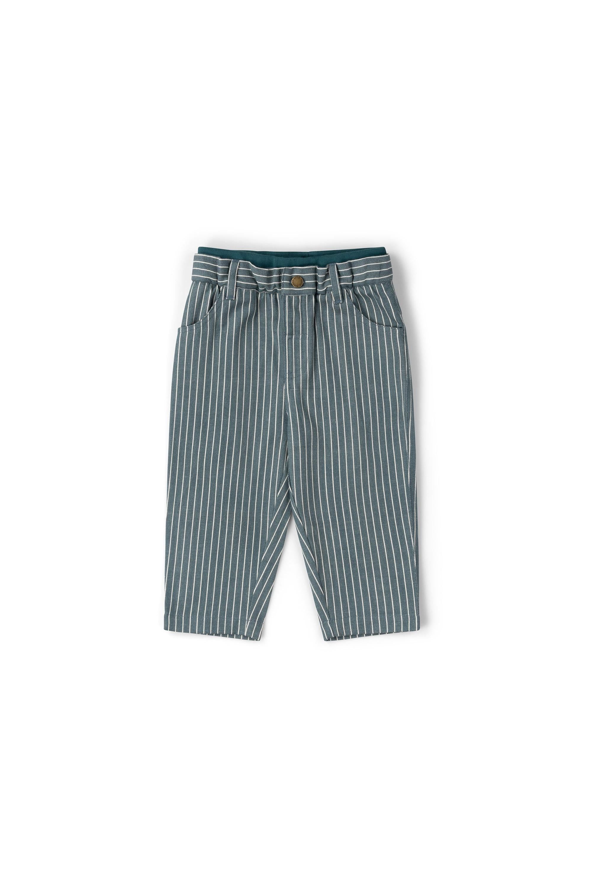 Striped kids pants with on a white background