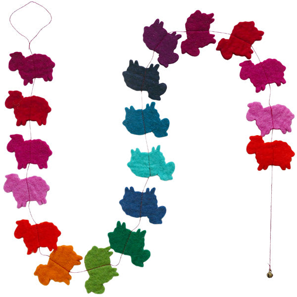 Lamali Garland Feutre Moutons Multi