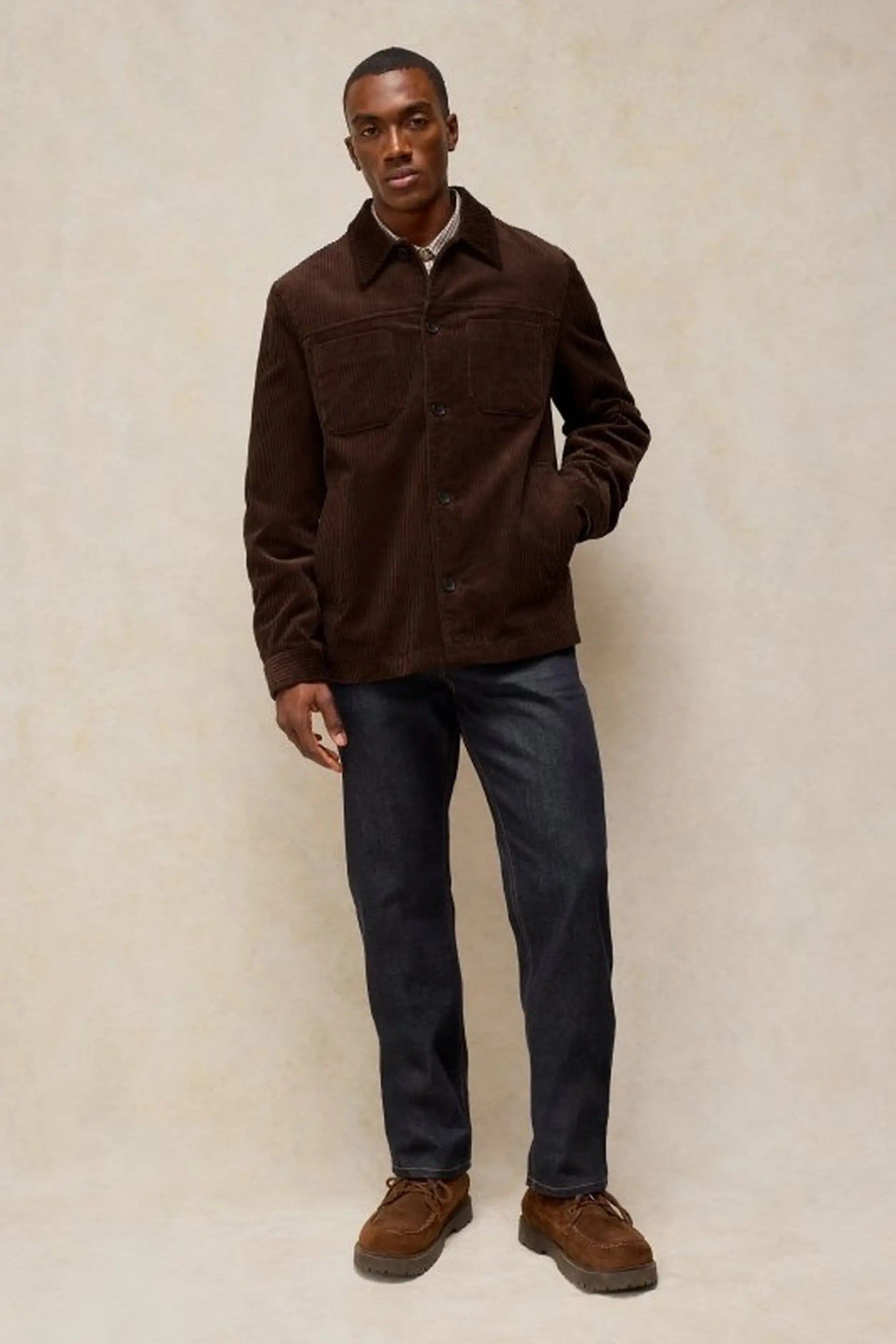 White Stuff Crosby Men’s Cord Jacket – Dark Brown