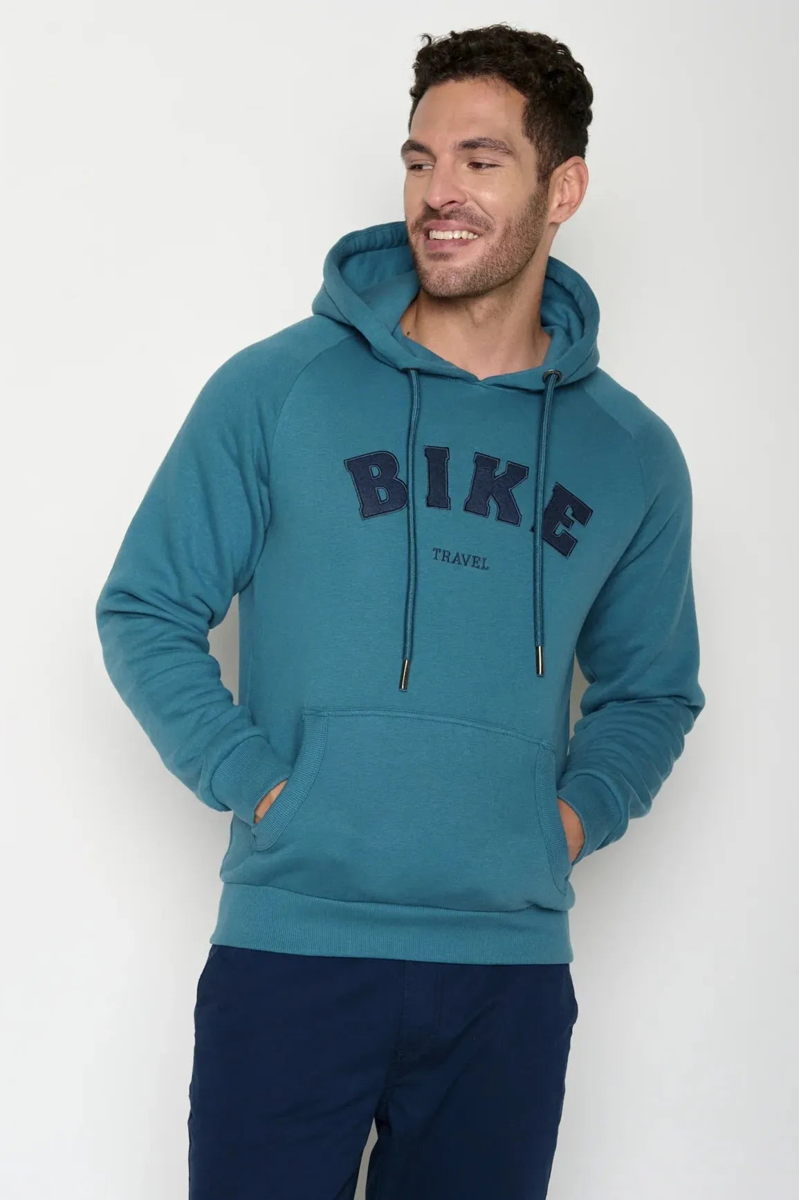 Greenbomb Bike Travel (Trek/Hoodie/GOTS) | Tidal  Blue