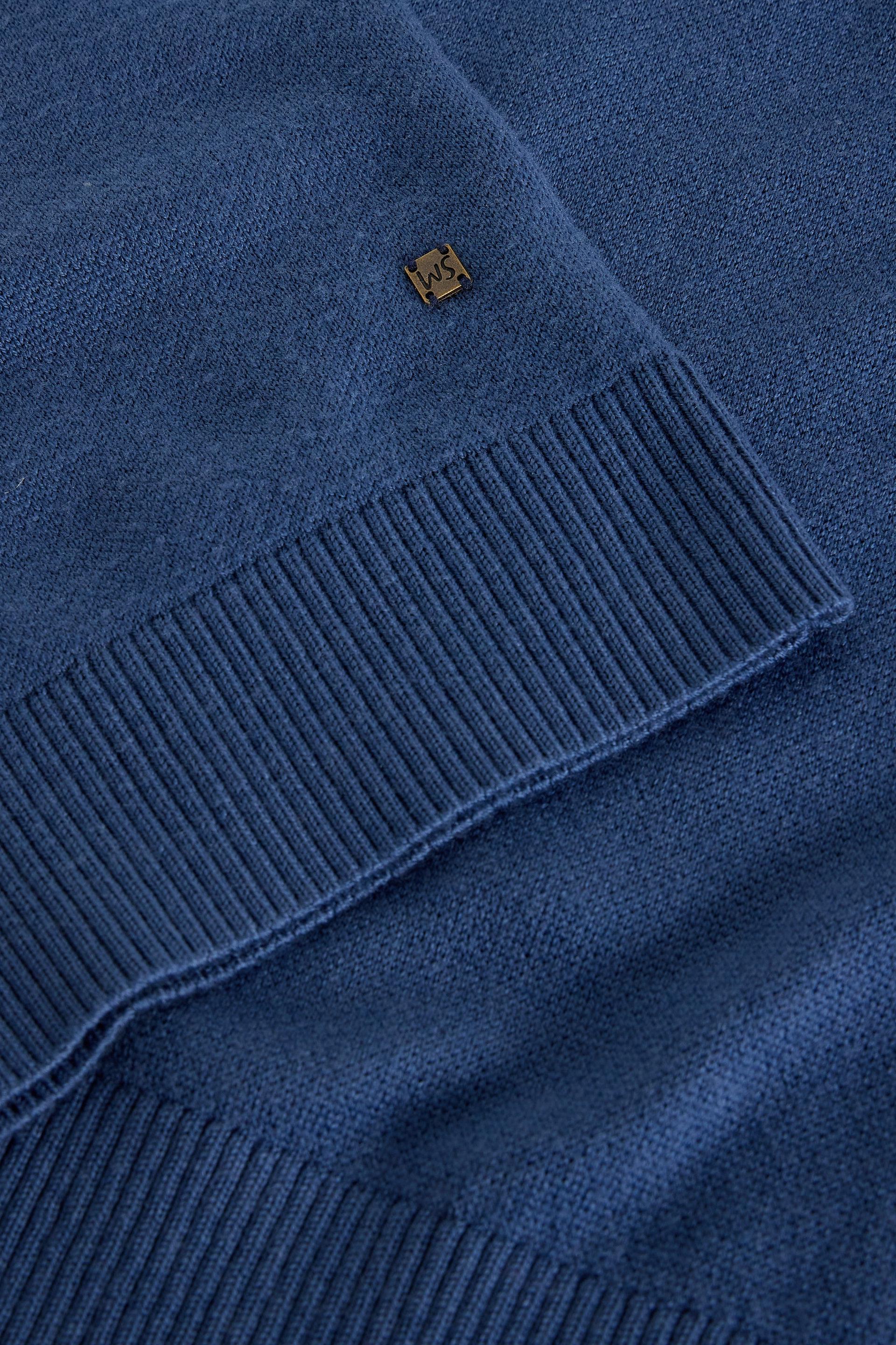 White Stuff Mid Blue Newport Merino Funnel Neck