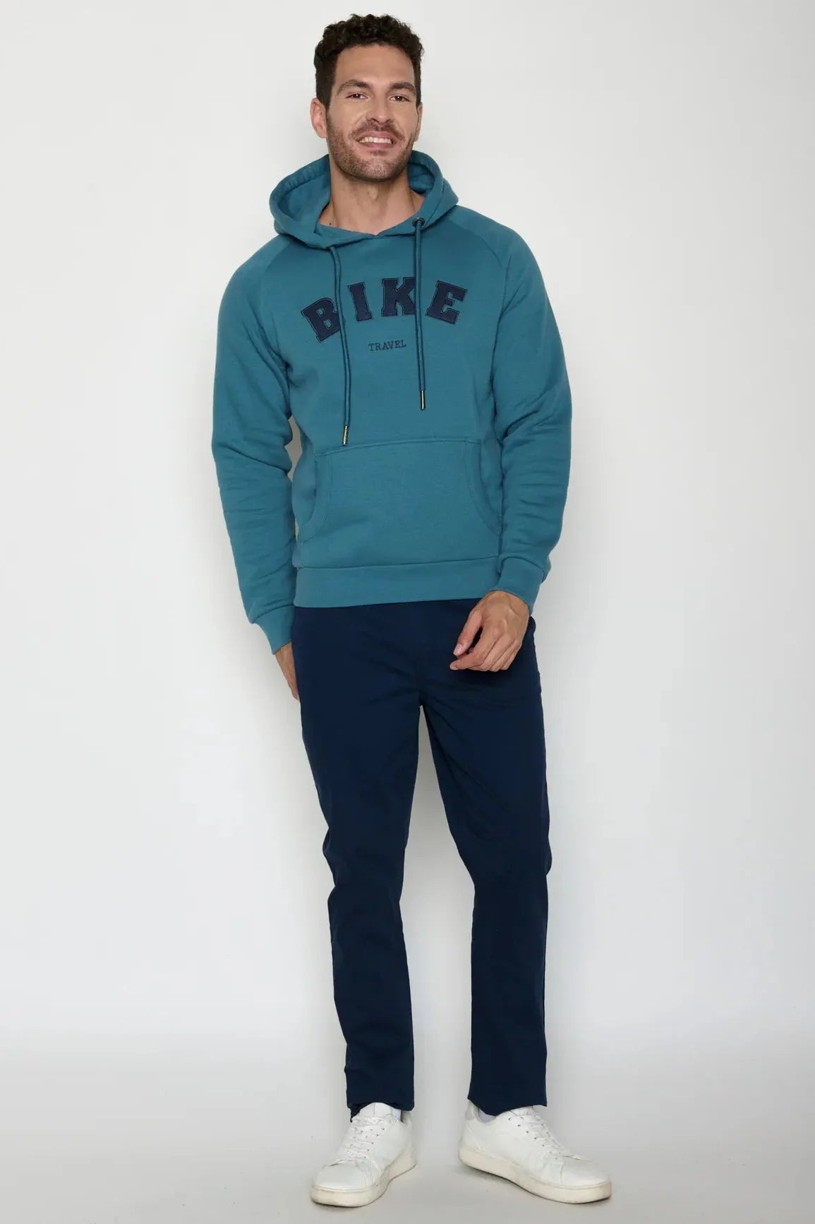 Greenbomb Bike Travel (Trek/Hoodie/GOTS) | Tidal  Blue