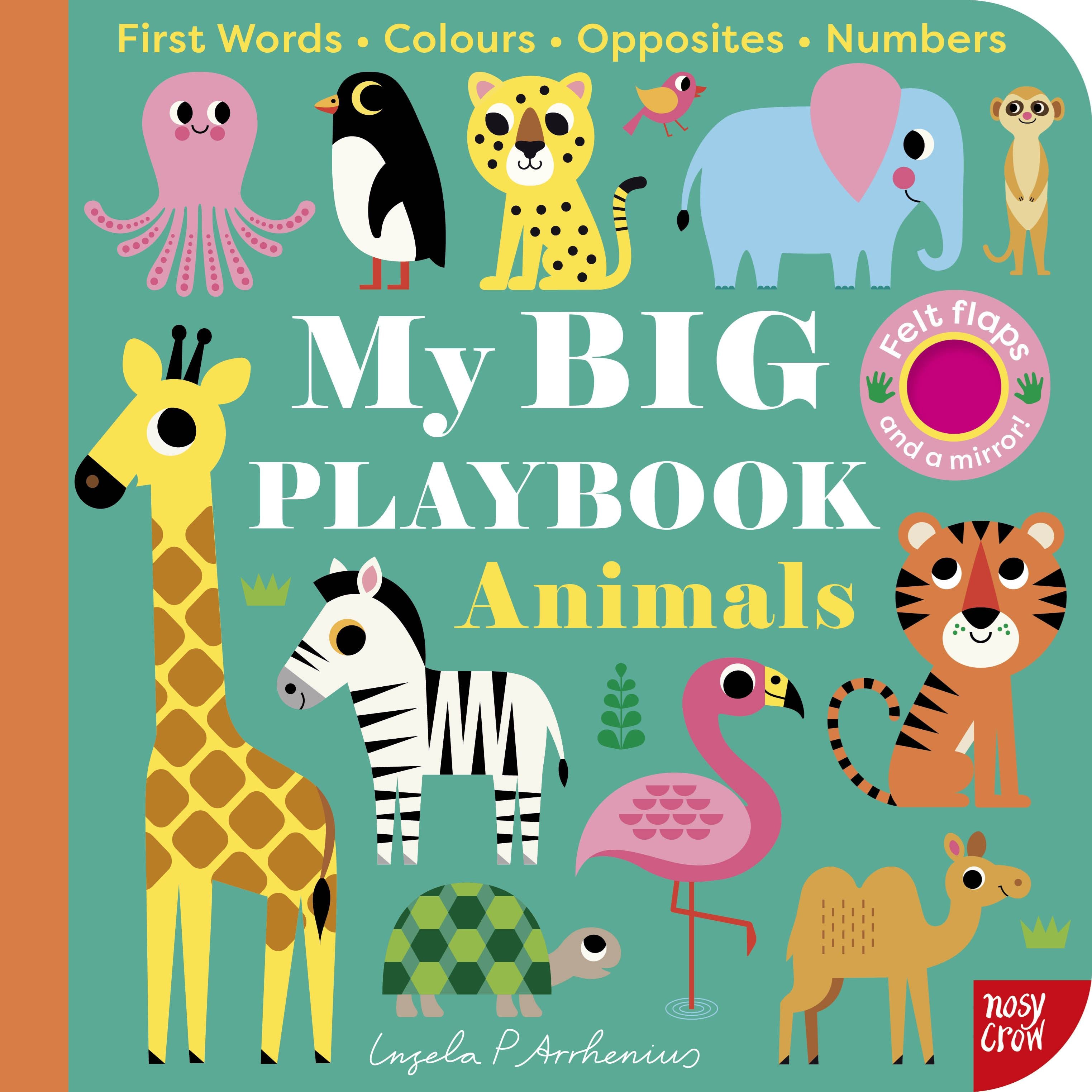 My Big Playbook Animals children's board book cover featuring colorful illustrated animals by Ingela P Arrhenius