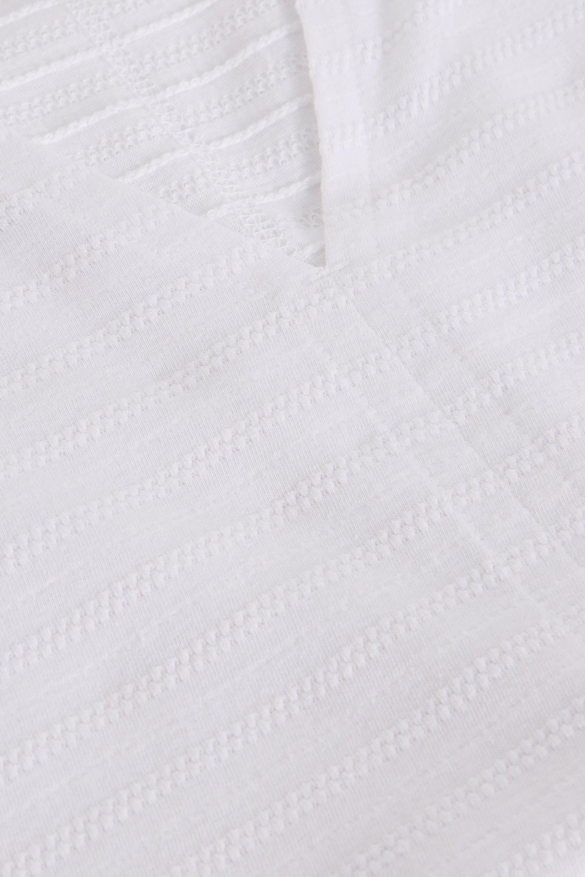 Close-up of textured white fabric