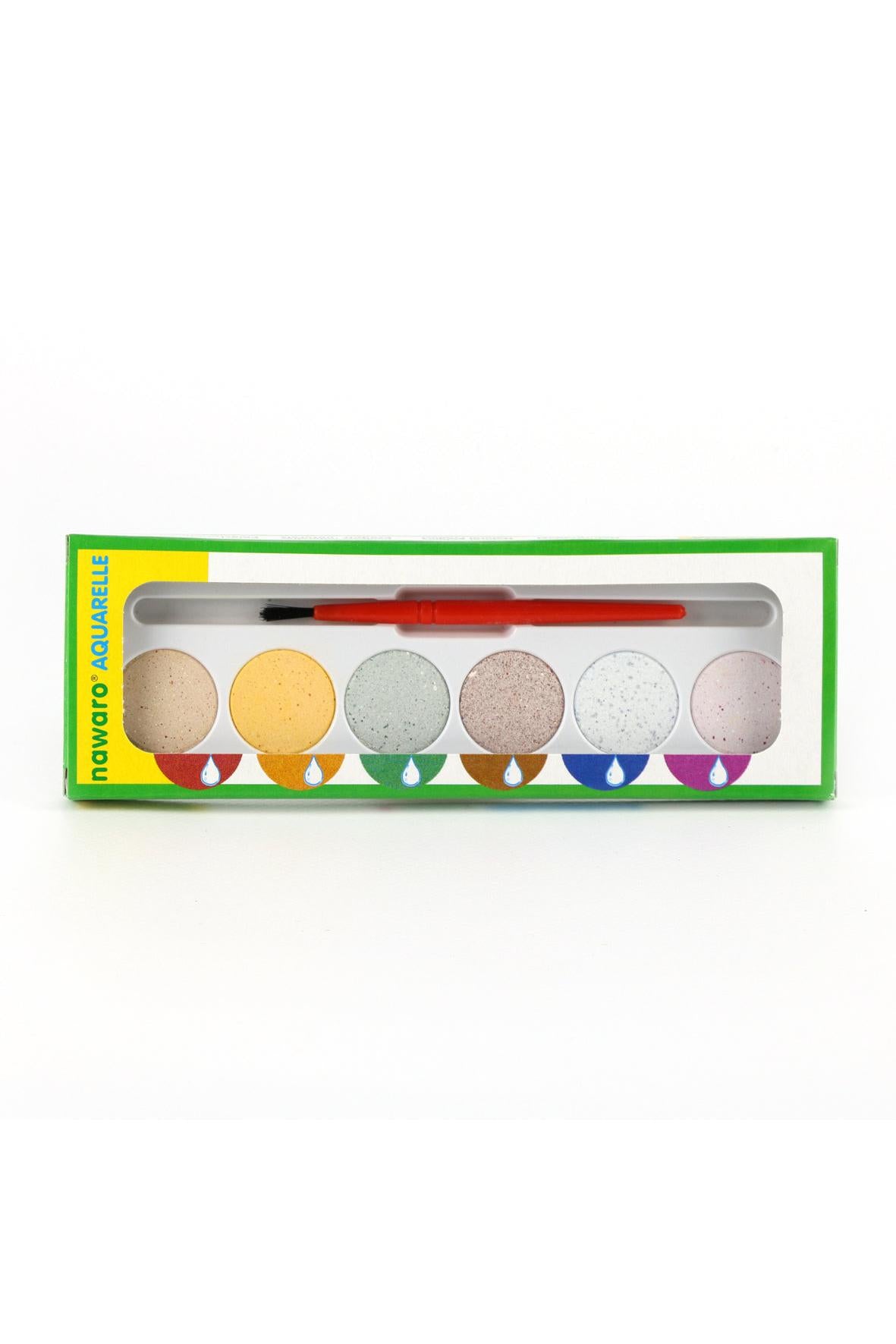 Watercolour paint box on a white background