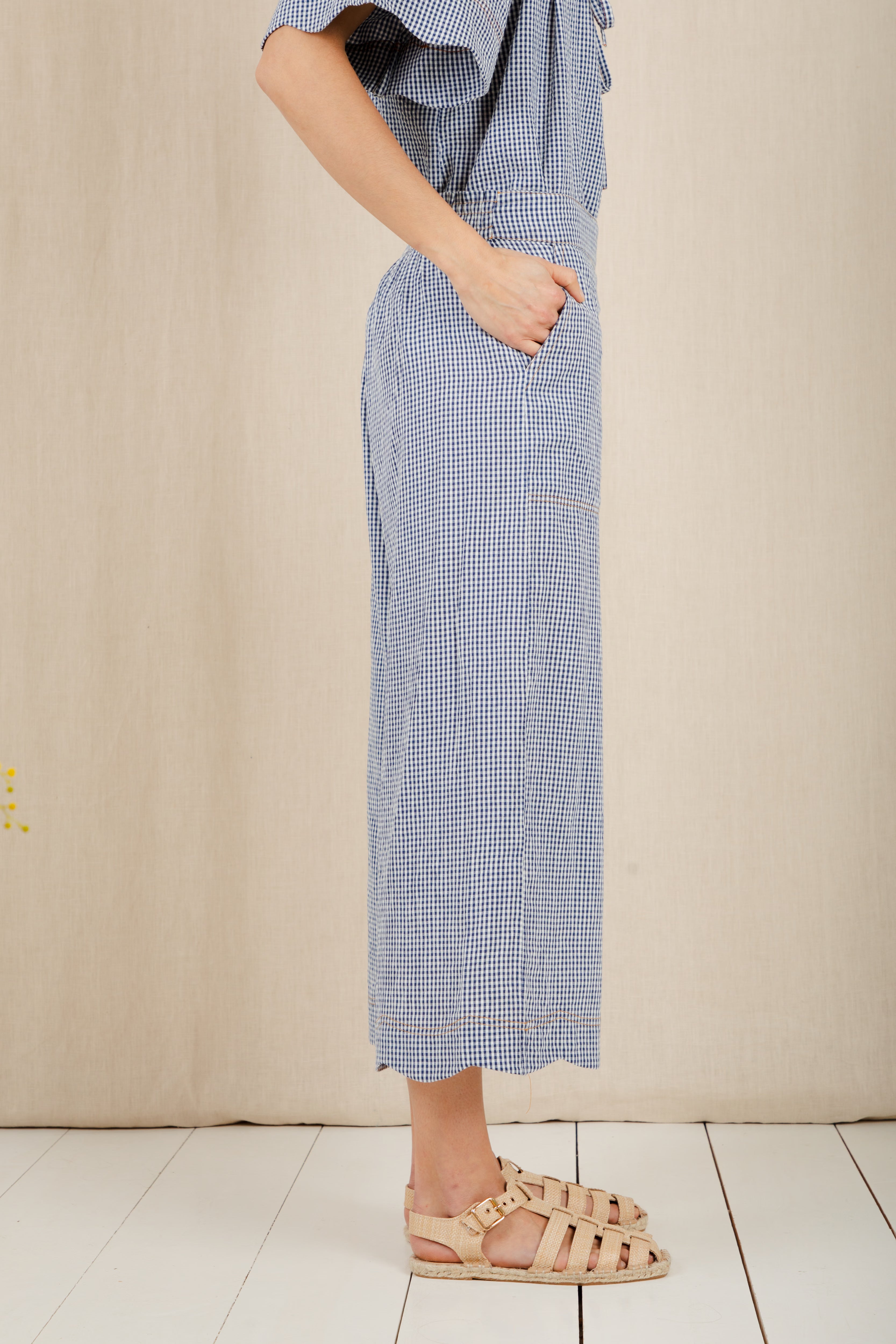 Bonté AIDE TROUSER Navy Gingham