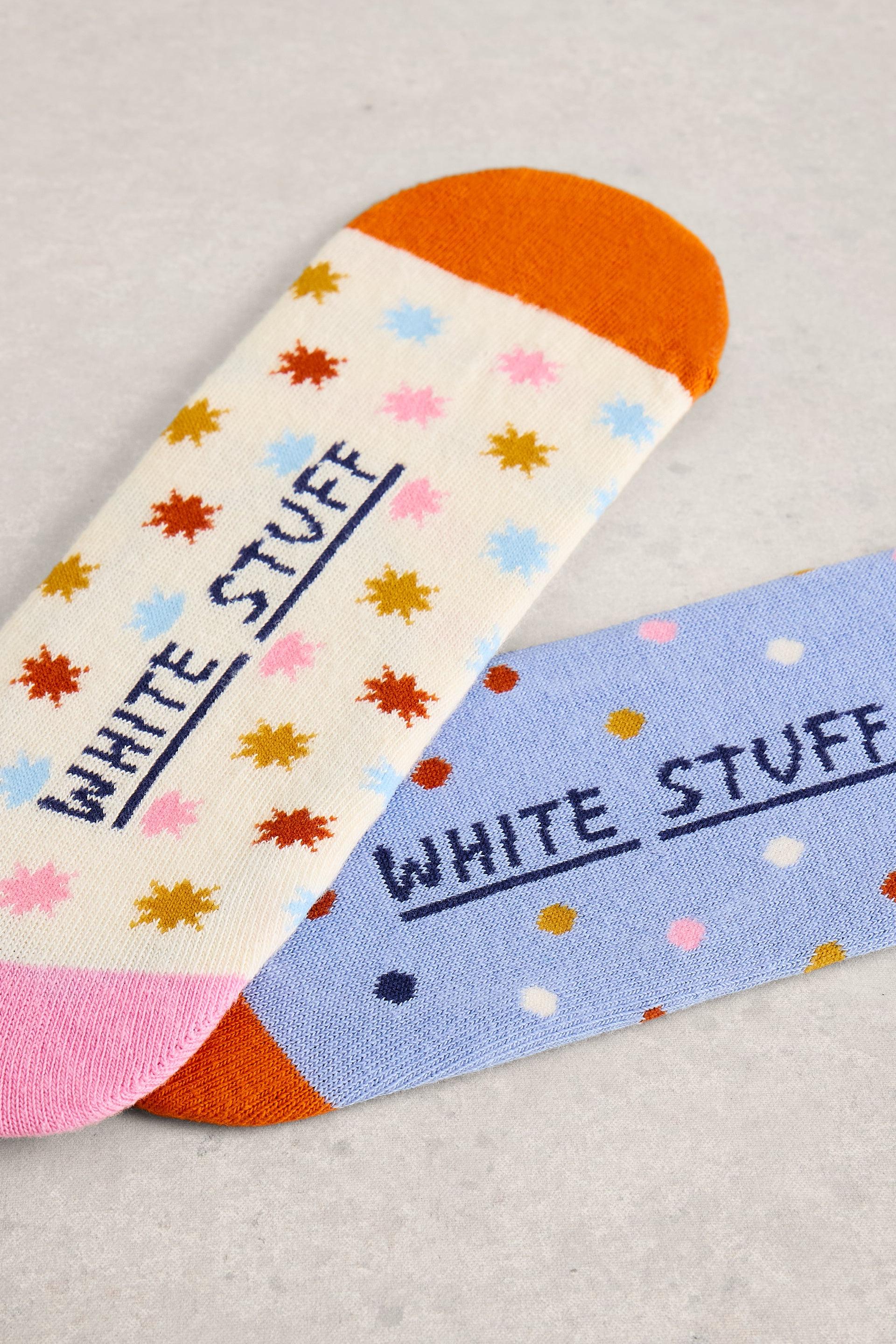White Stuff 2PK Starburst No Show Socks