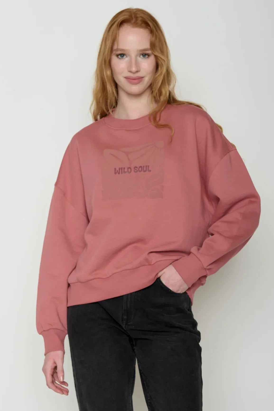 Greenbomb Wild Soul (Core/Pullover/GOTS) | Dark Rose