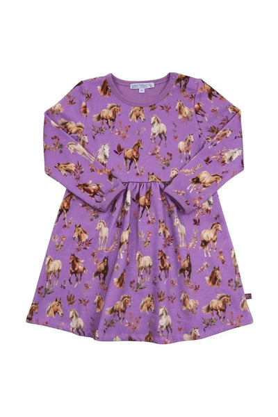 Enfant Terrible Sweat Dress with Horse Print in Purple