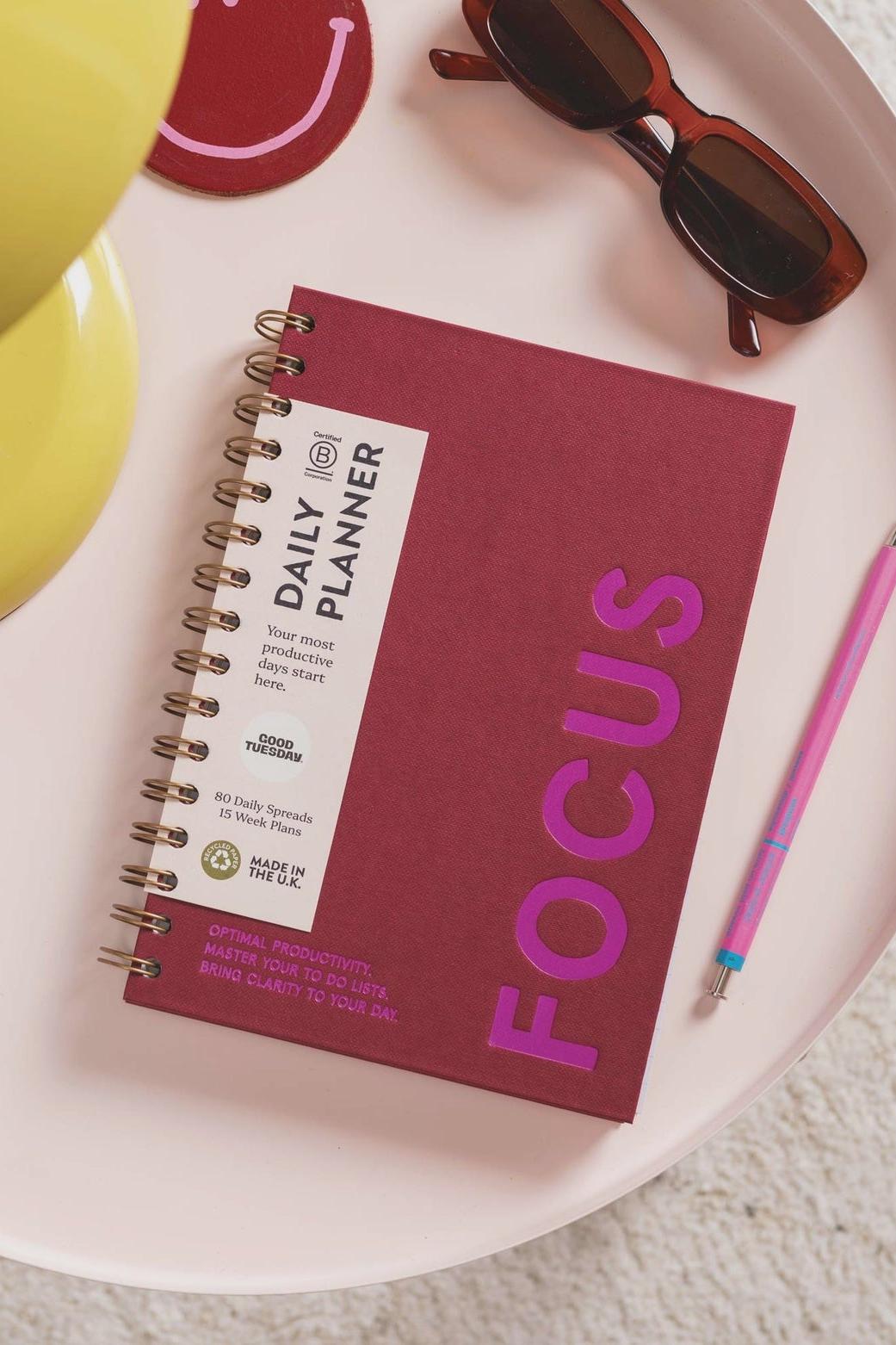 Good Tuesday Daily Productivity Planner- Undated Burgundy