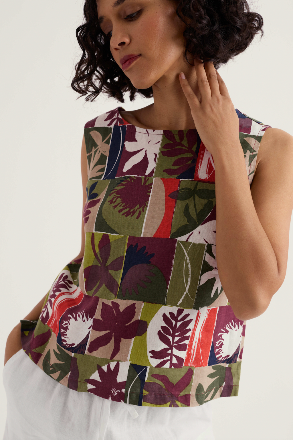 Seasalt Colour Study Top in Floral Splice Cacao