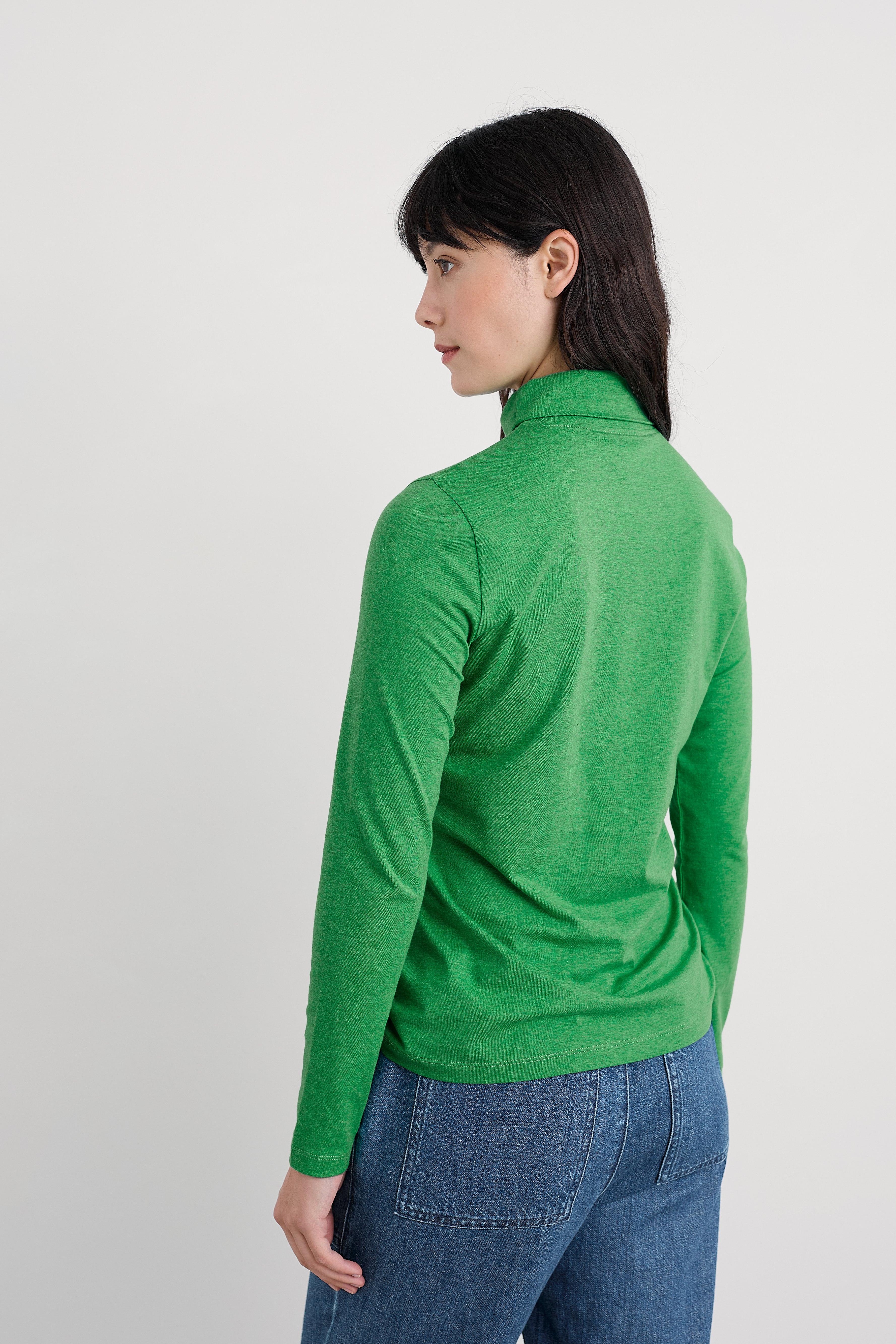 Back view of the Seasalt Landing Top showing the soft organic cotton fabric with elastane for comfort.