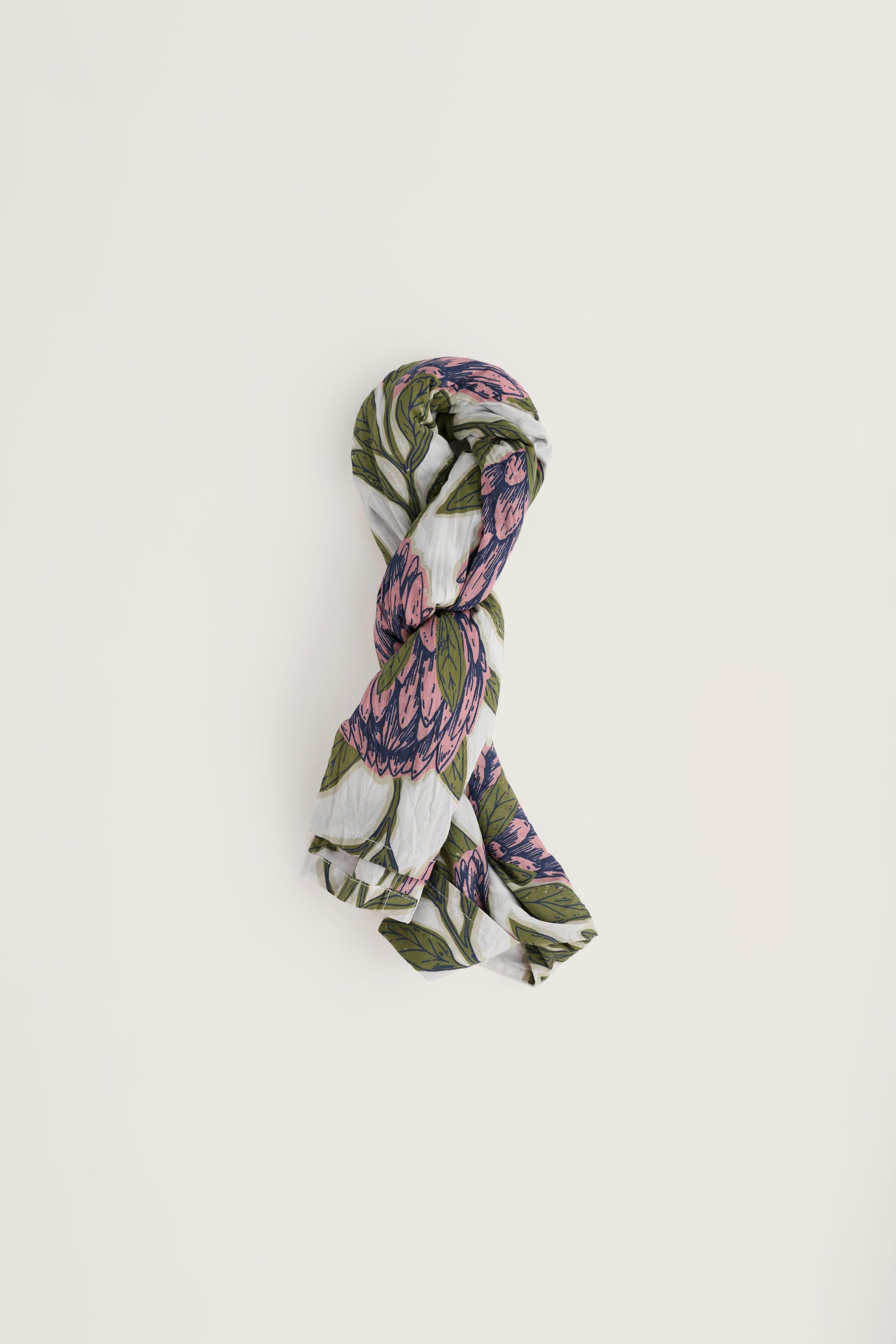 Floral patterned Seasalt larissa shirt crinkled on a white background