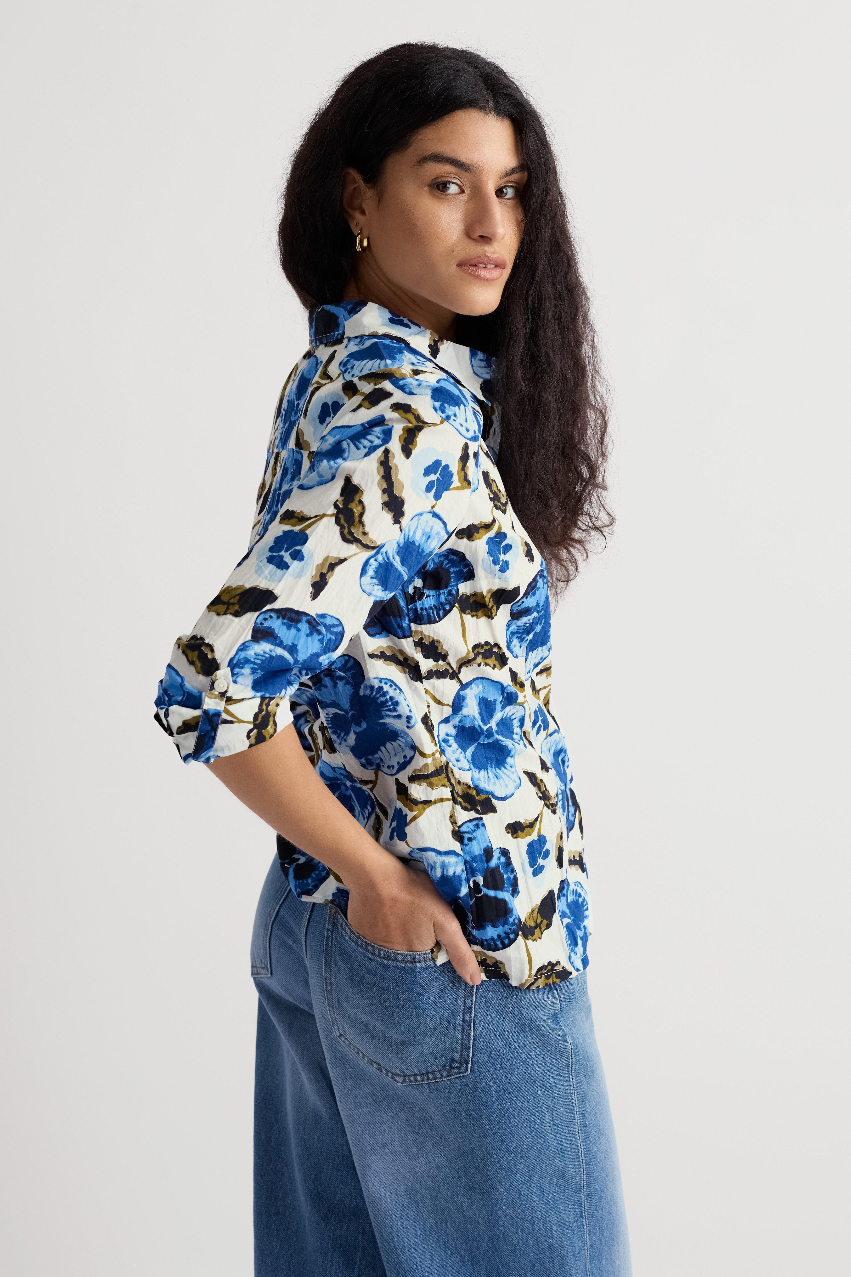 Seasalt Larissa Shirt in Spring Pansy Chalk