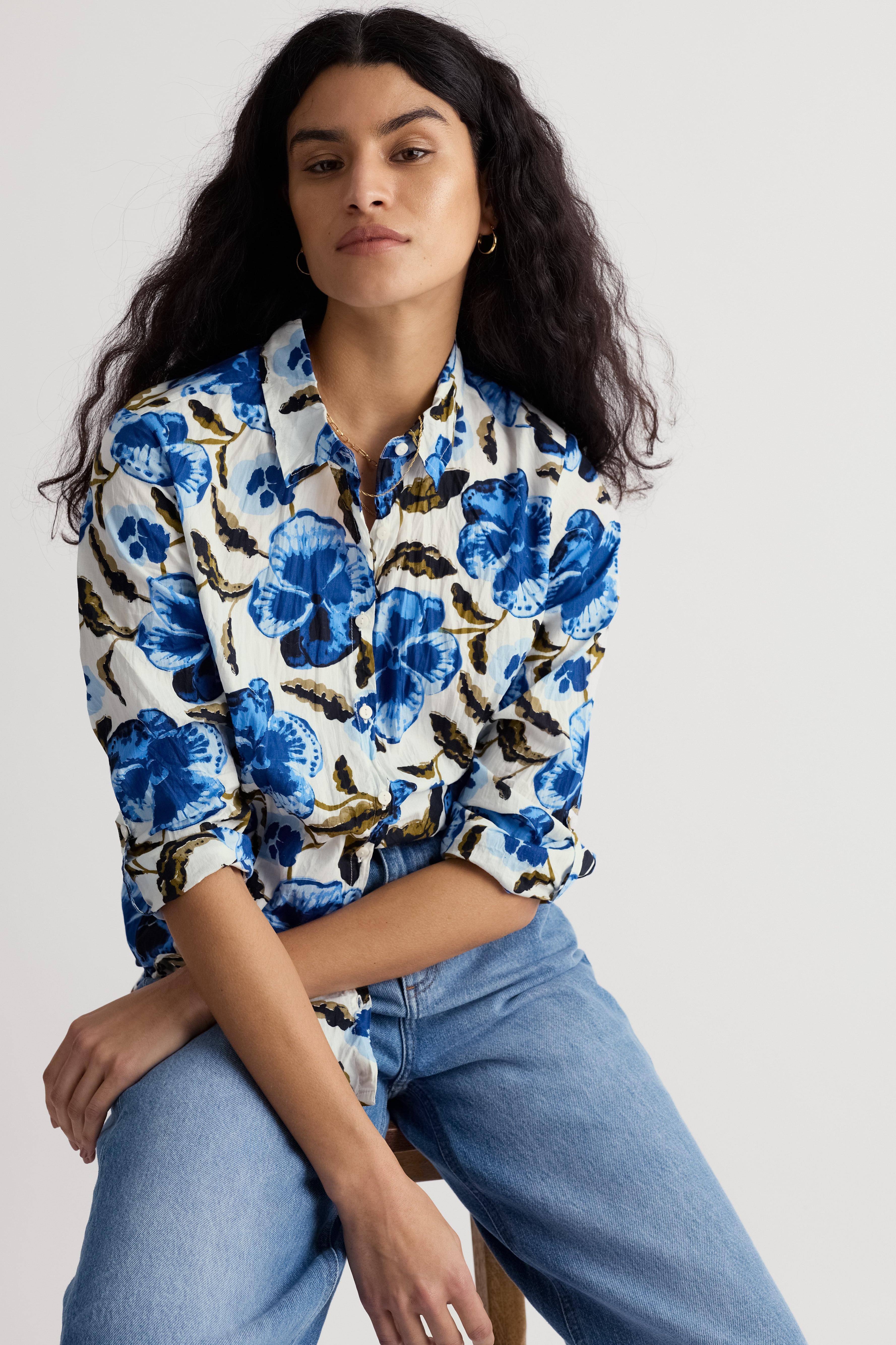 Seasalt Larissa Shirt in Spring Pansy Chalk