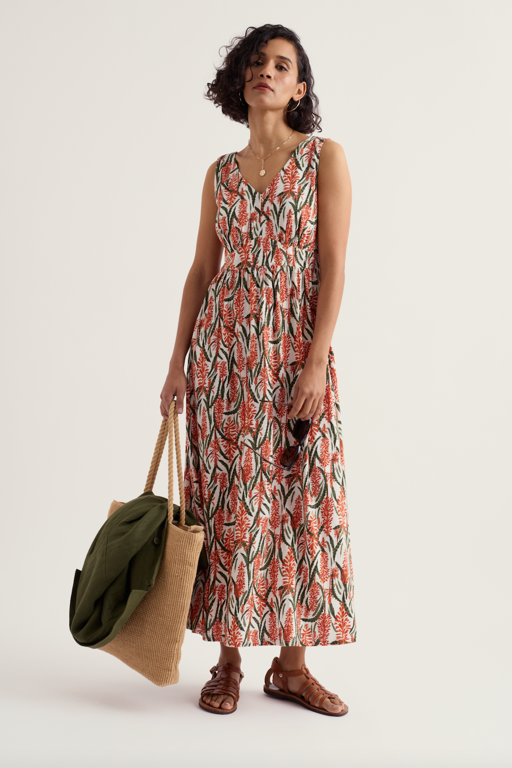 Seasalt Polmanter Dress in Red Hot Poker Chalk