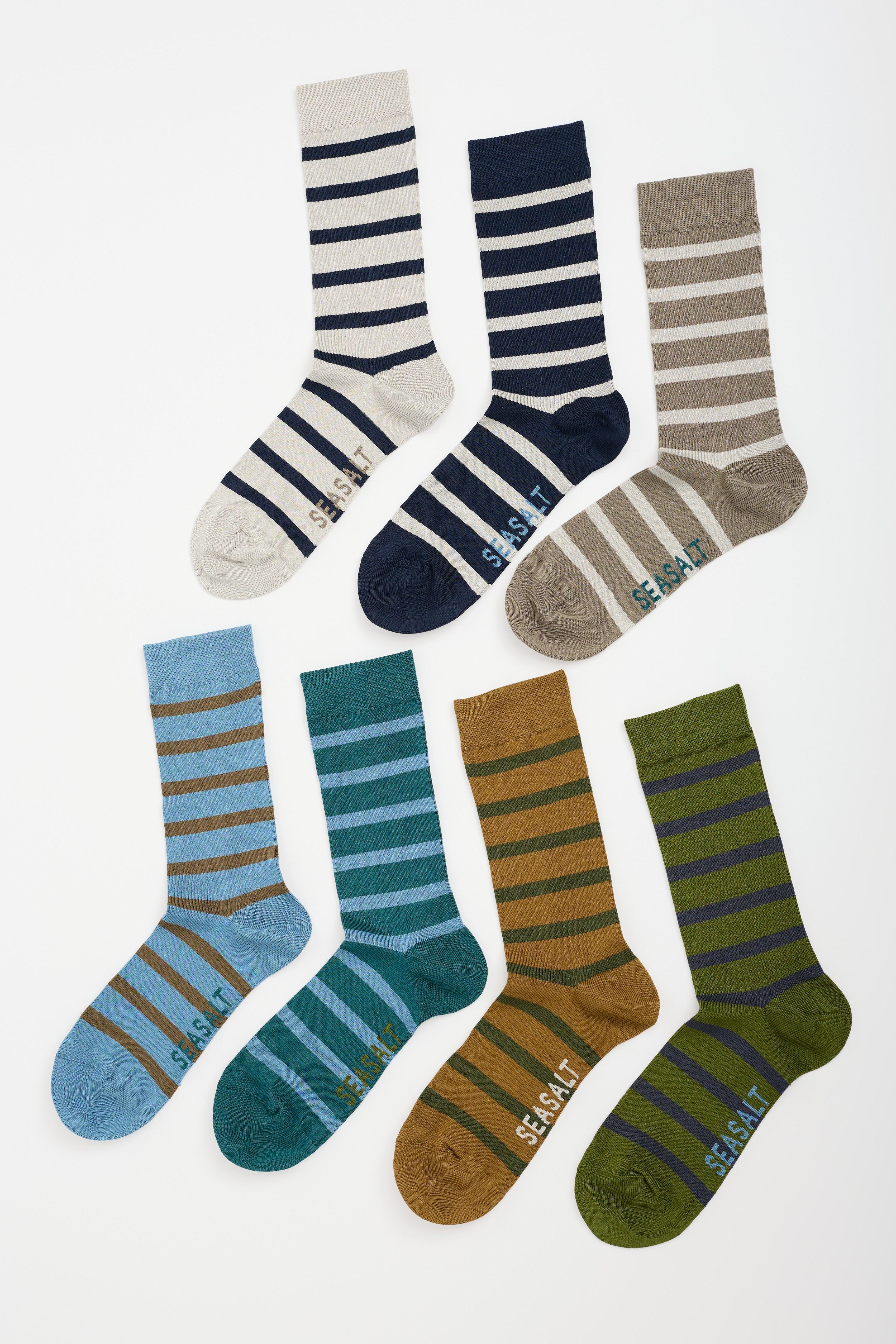 Seasalt Gift Box of 7 Men's Sailor Socks Wennac Mix