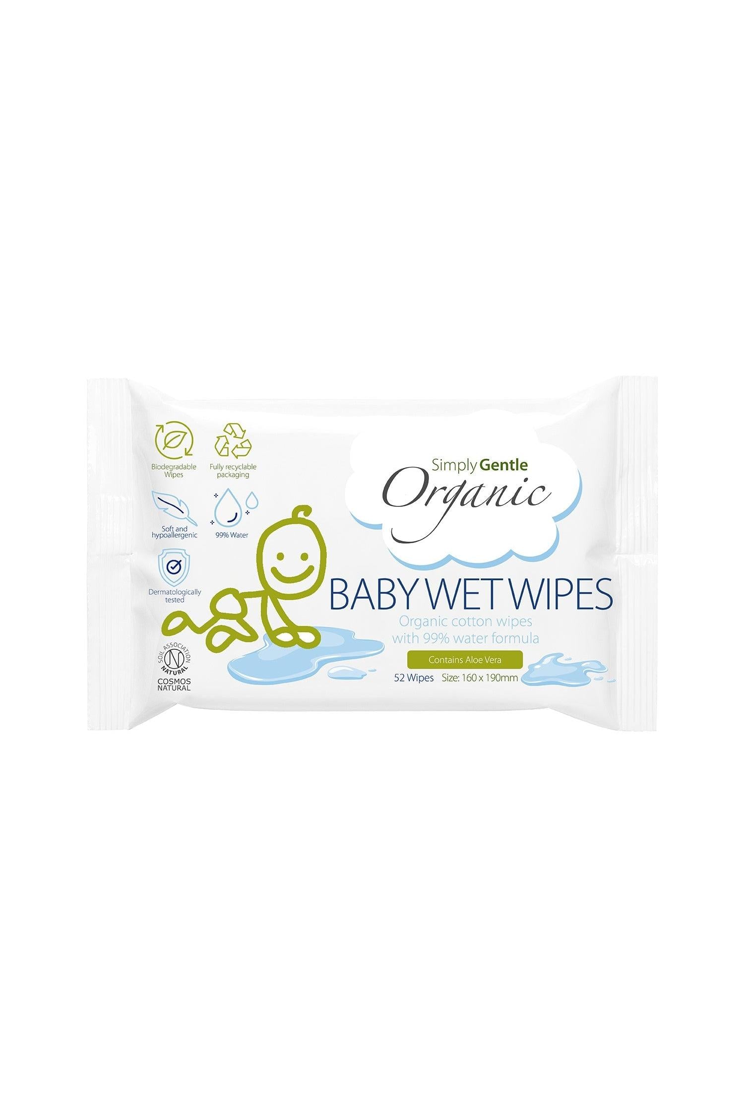 Simply Gentle Organic Baby Water Wipes (52)