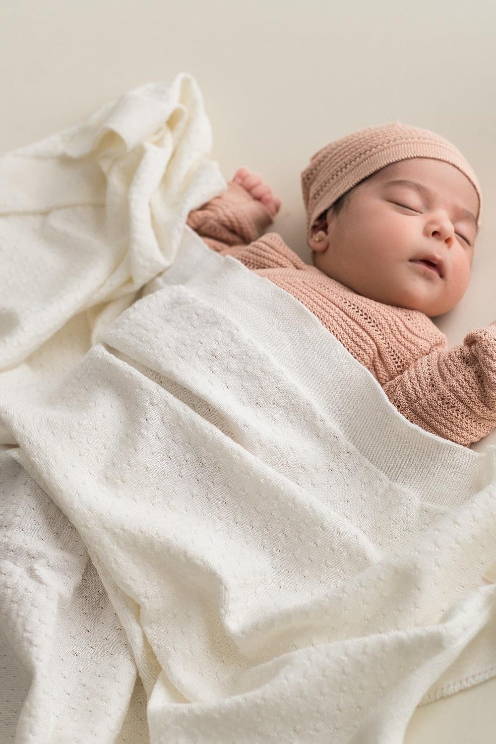Micu Micu White Openwork Baby Blanket