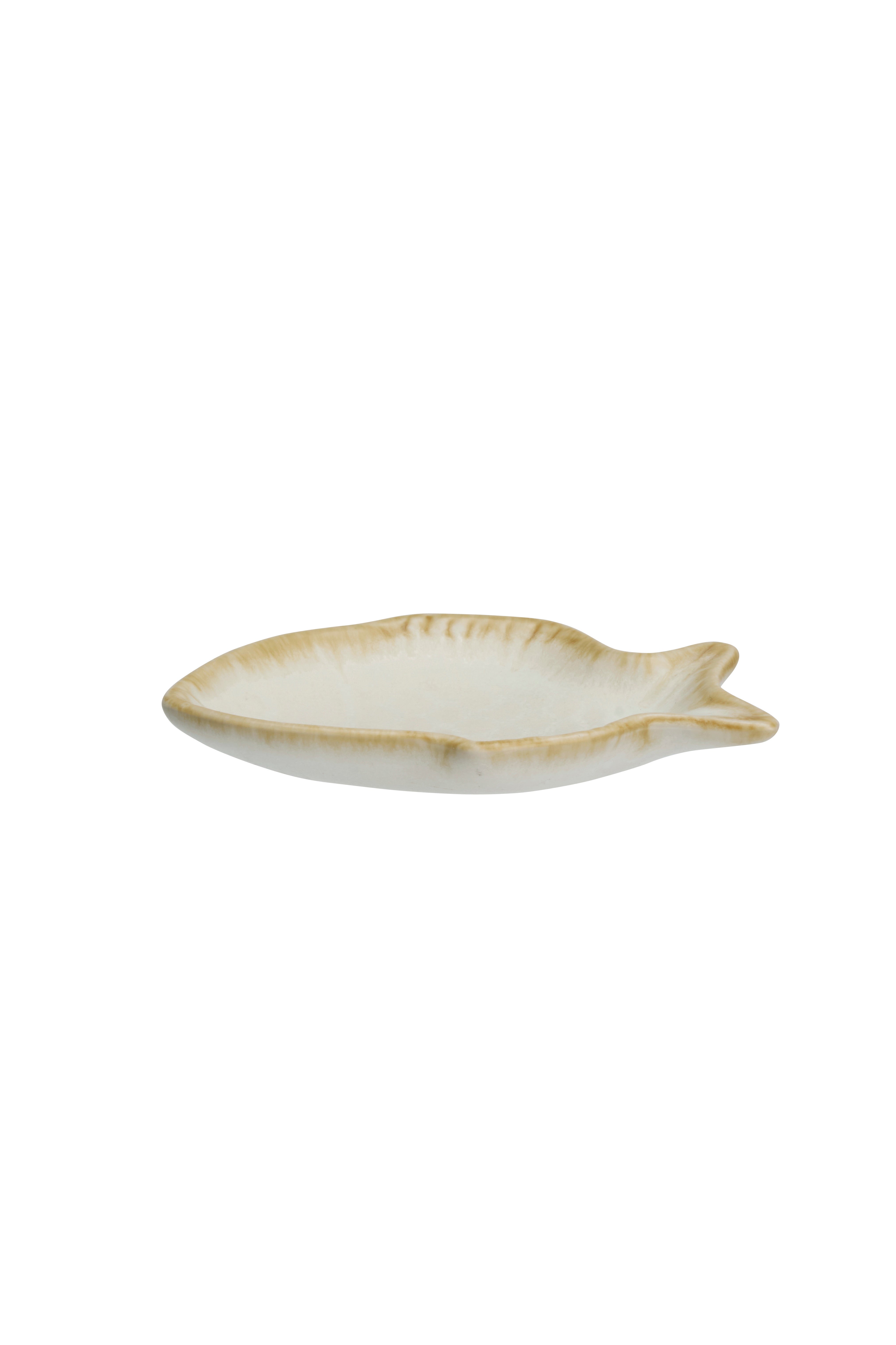 Madam Stoltz Off White Stoneware Fish Tray