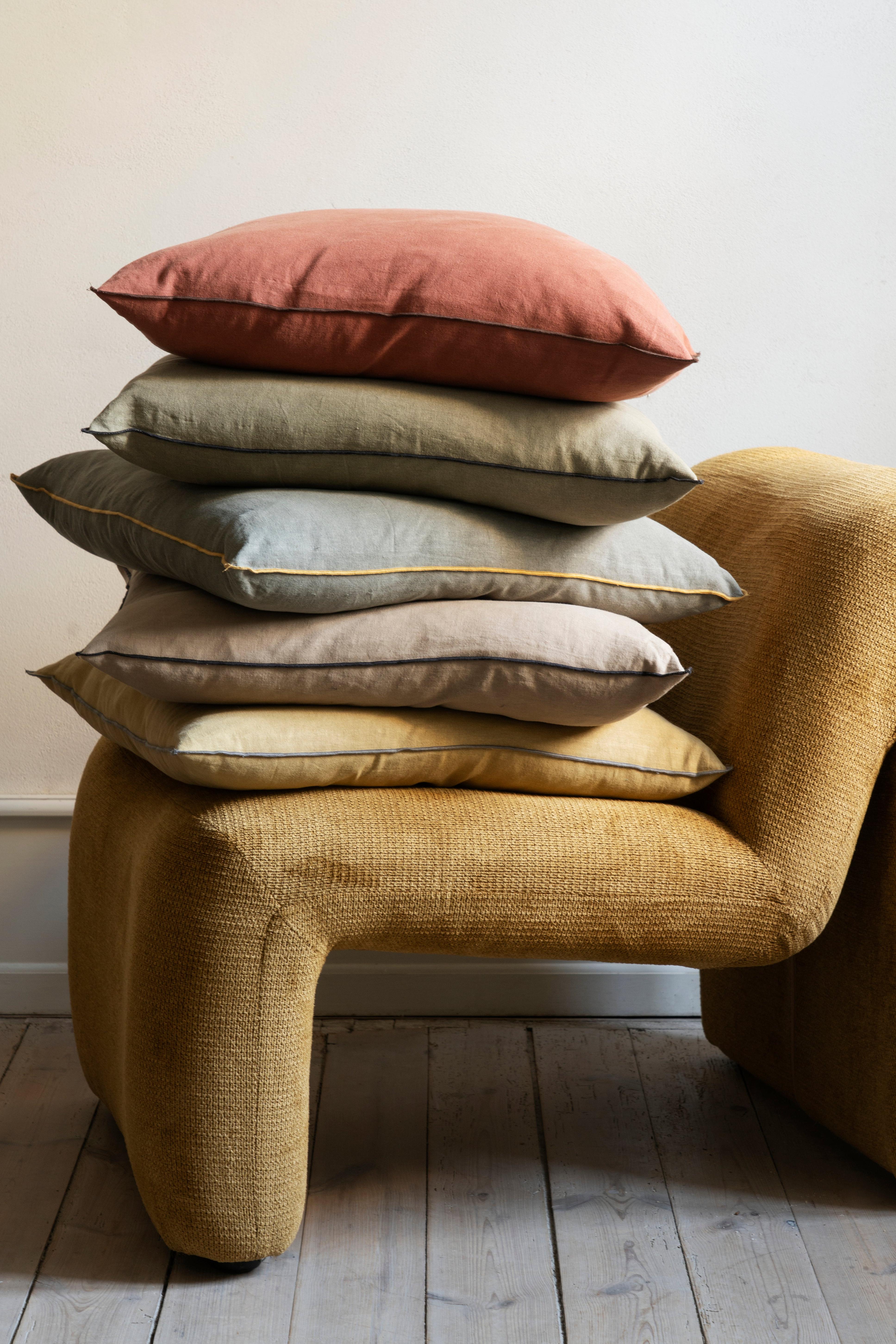 Madam Stoltz Beige Linen Cushion Cover