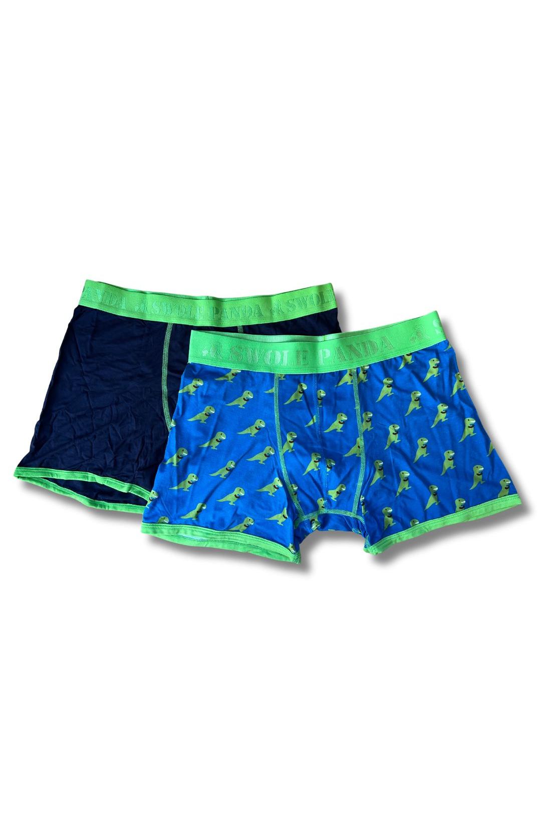 Swole Panda Bamboo Boxer Twin Pack - Navy & T-Rex