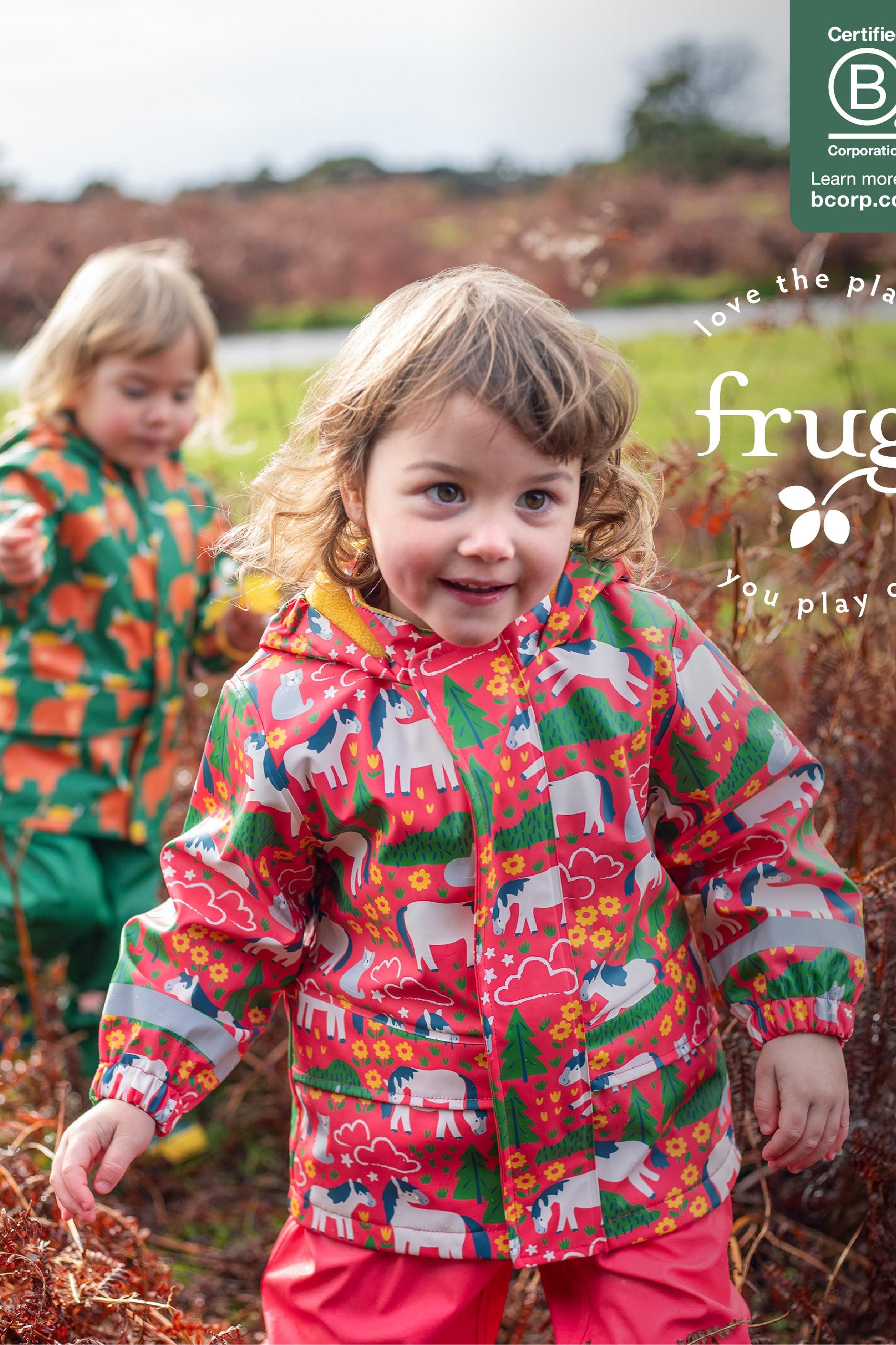 Frugi Printed Puddle Buster Coat in Purrfect Ponies
