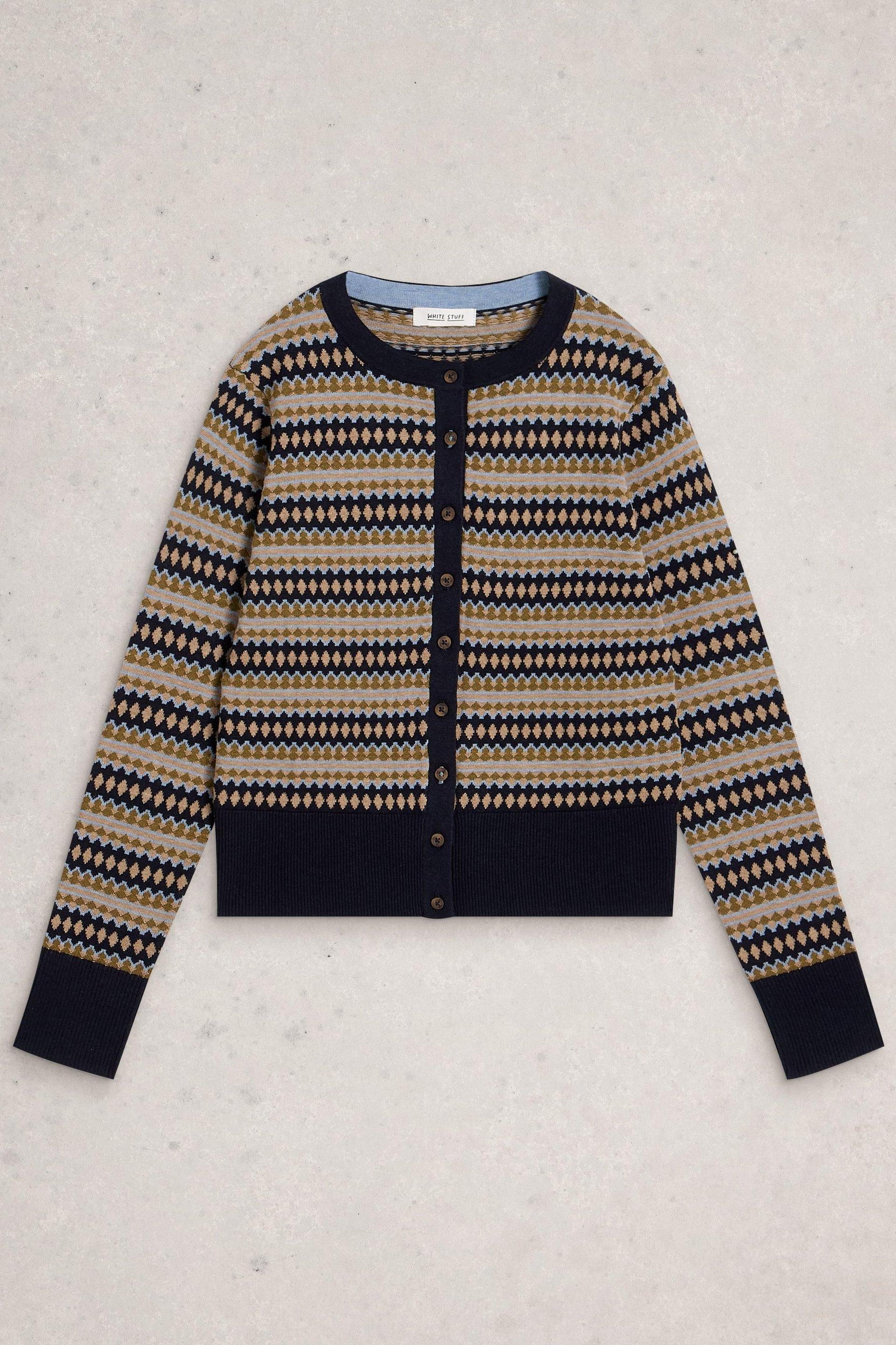 White Stuff Lois Fairisle Organic Cotton Cardigan