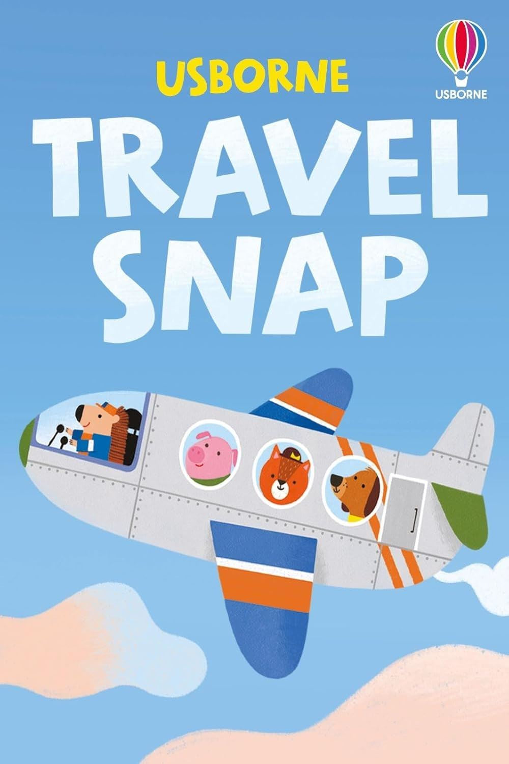 Game cover of 'Travel Snap' by Usborne with an airplane illustration on a blue background.