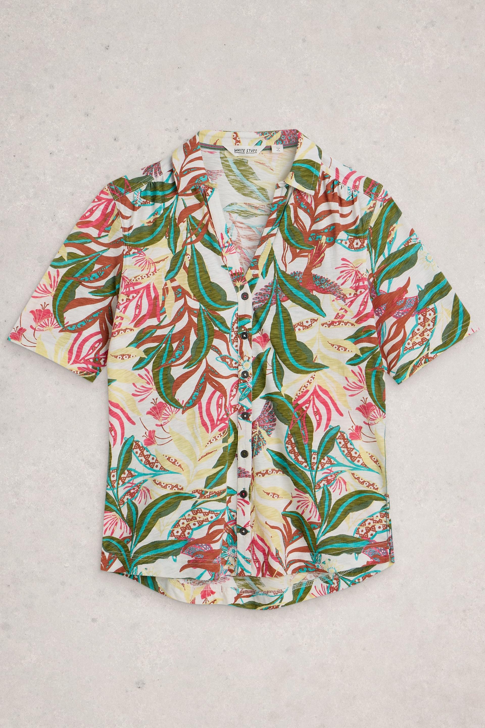 White Stuff Annie SS Ivory Print Jersey Shirt