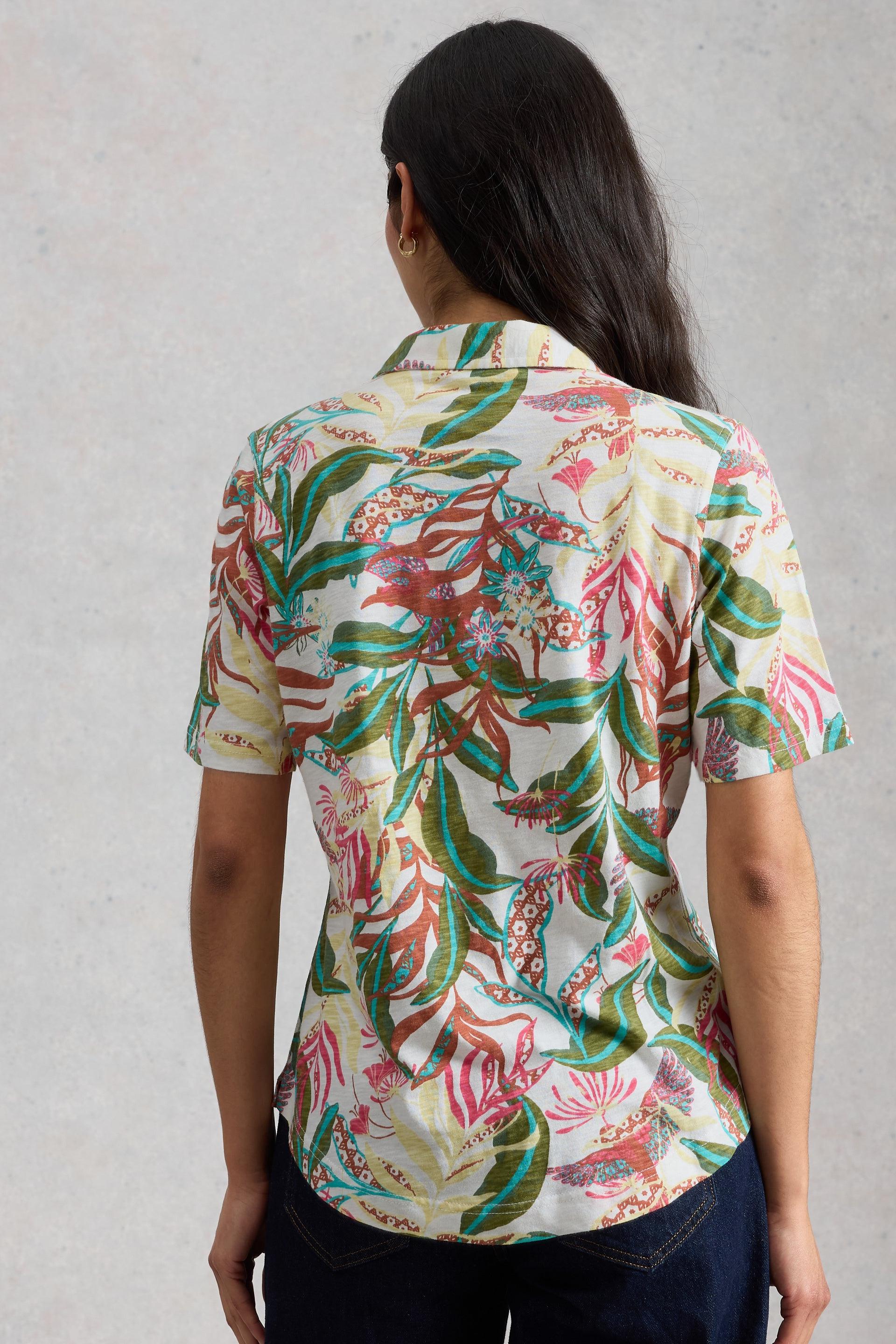 White Stuff Annie SS Ivory Print Jersey Shirt