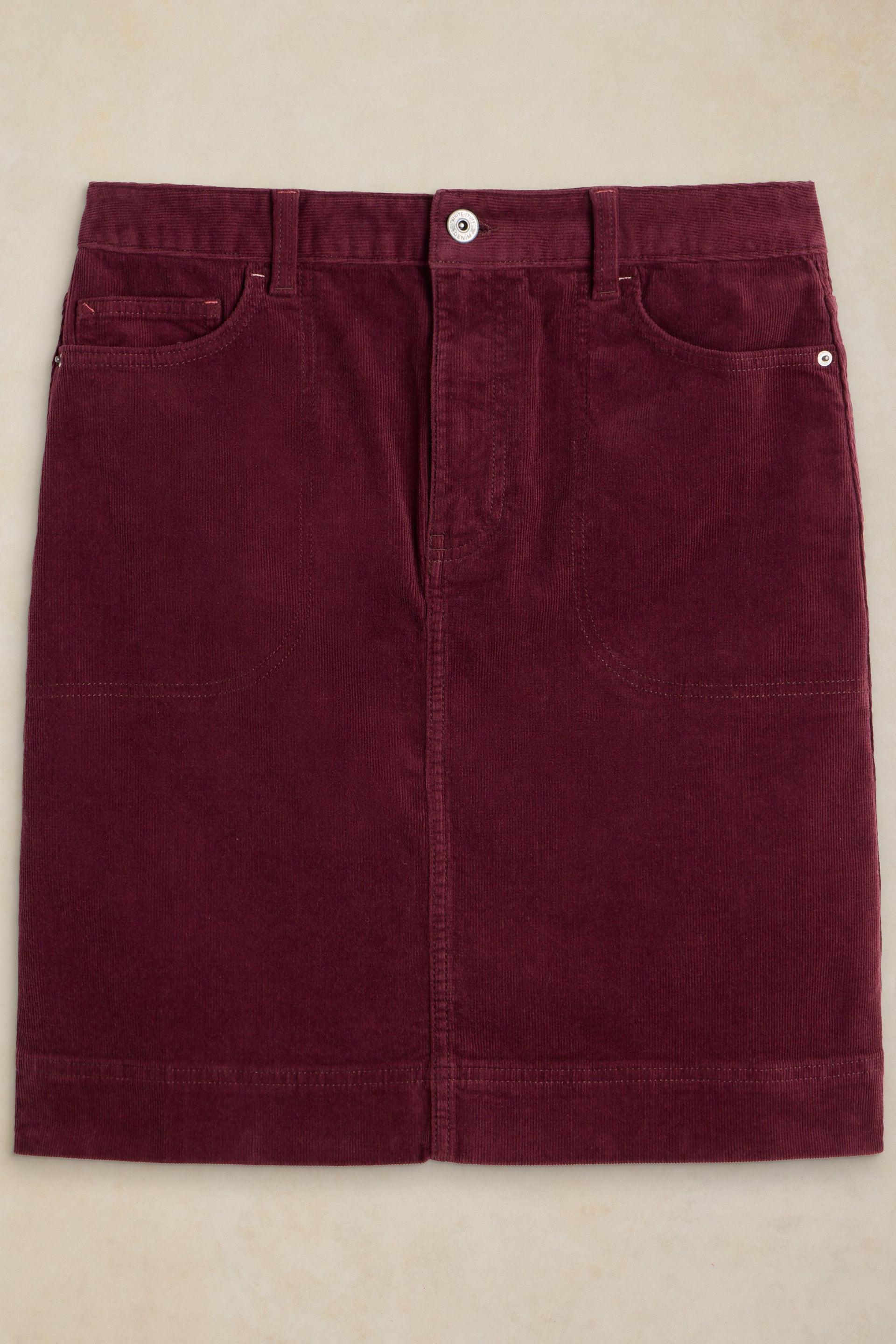 White Stuff DK Plum Tia Cord Skirt