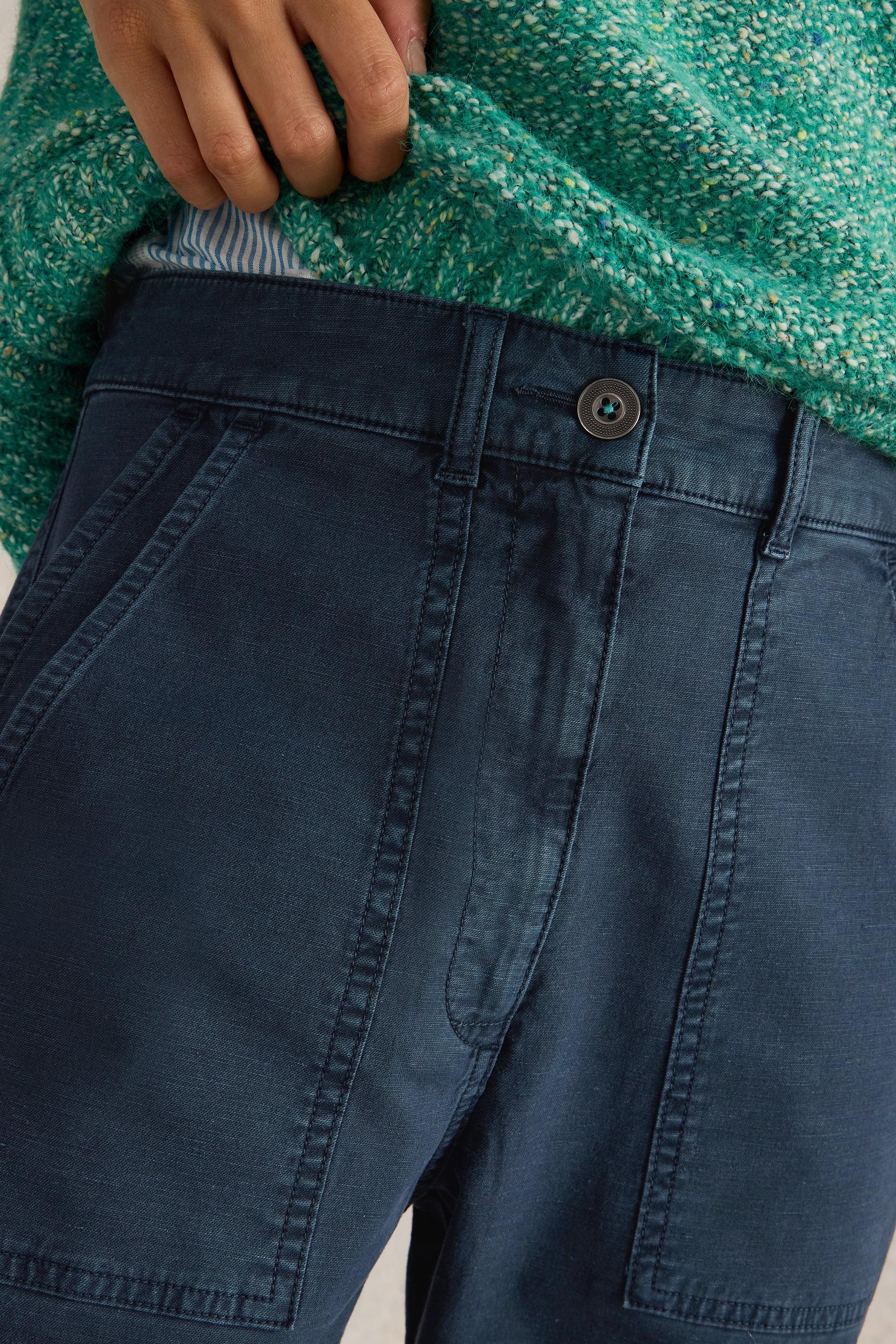 White Stuff Twister Organic Chino Trousers in Dark Navy